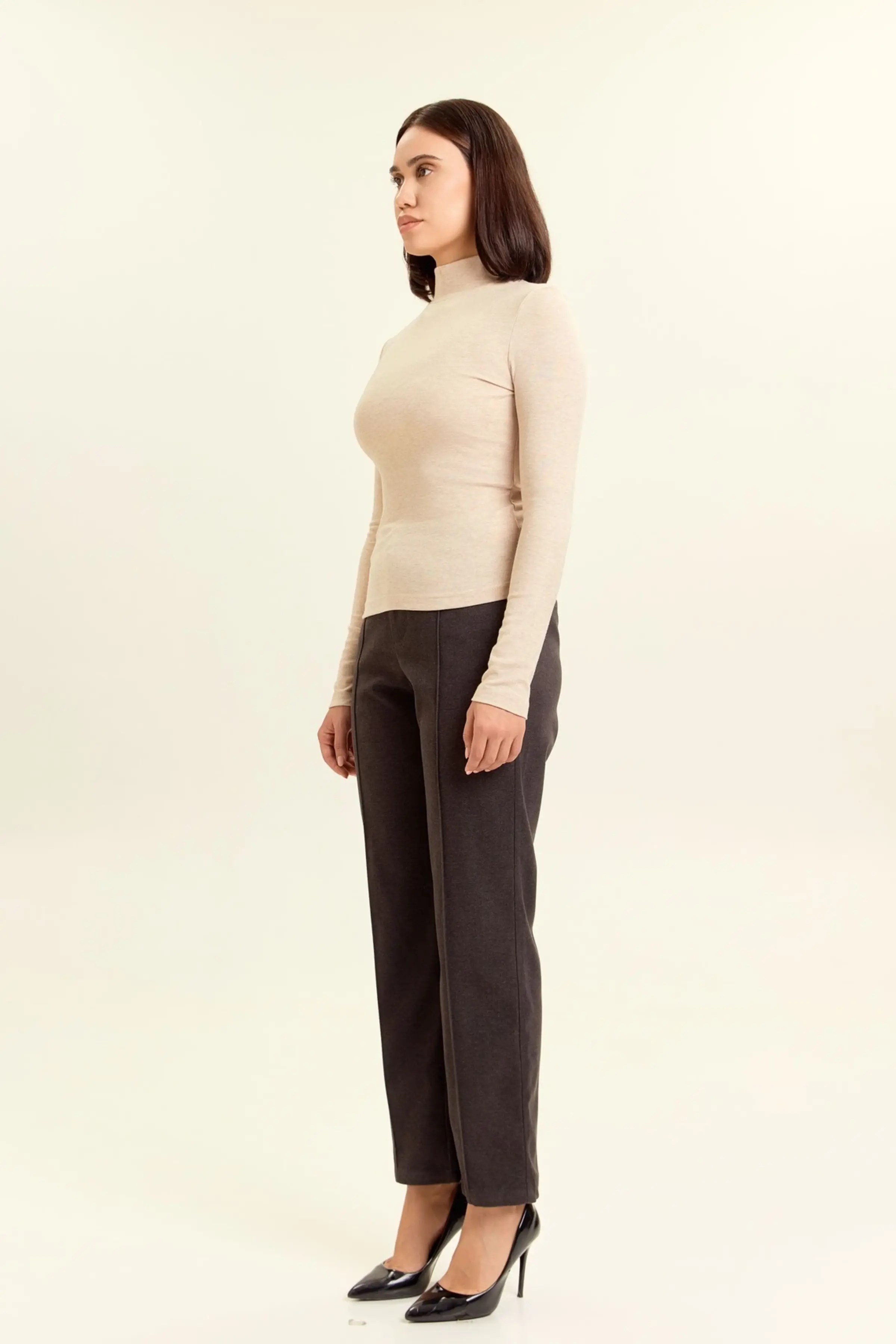 Лонгслив коричневый для женщин 47224-13 59