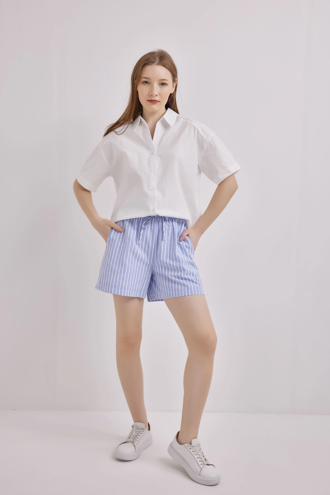 Шорты синий в полоску для женщин 41243-158 57