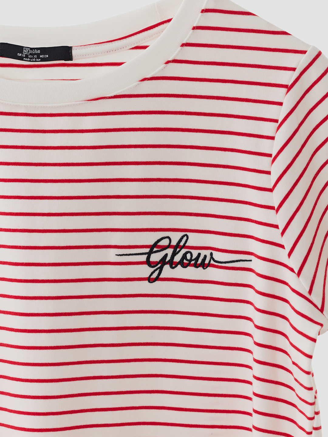 Футболка бело-красная полоска для женщин 48279-50 67