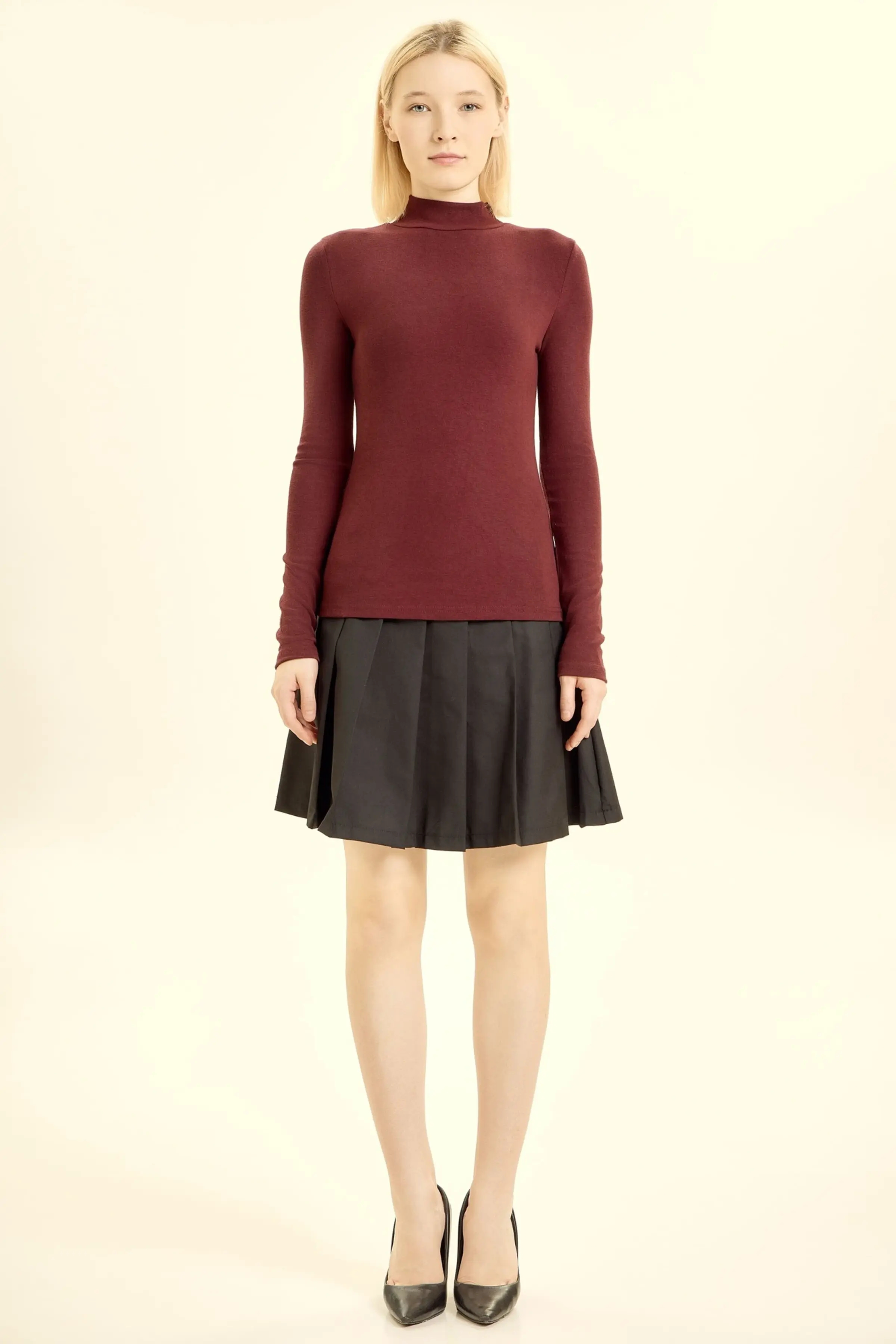 Лонгслив бордовый для женщин 46122-67 59