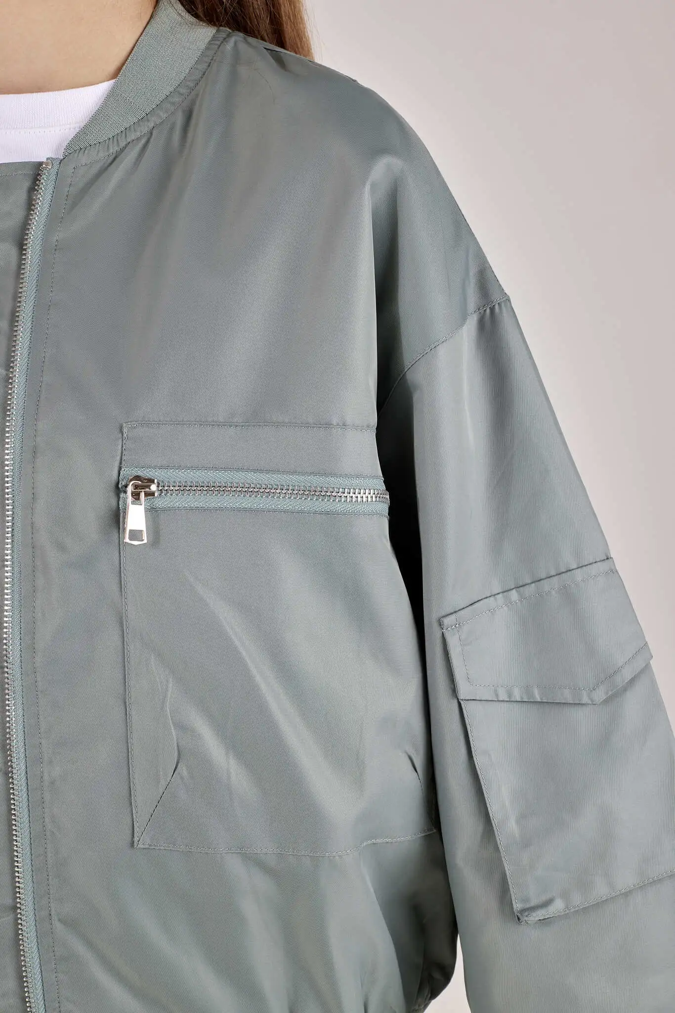 Бомбер зеленый для женщин 351/430/30163-34 70