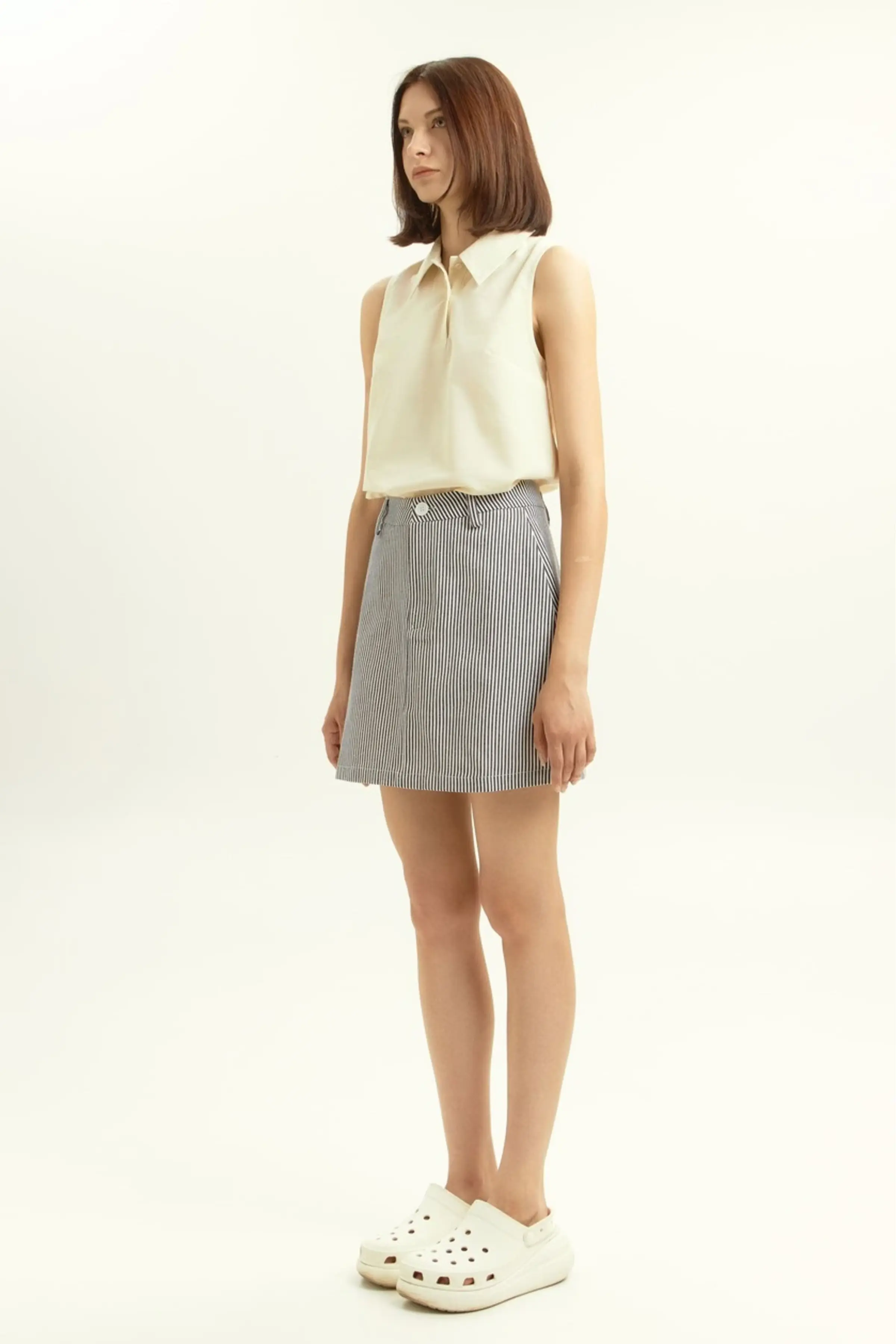 Юбка бело-черная полоска для женщин 45191-46 52