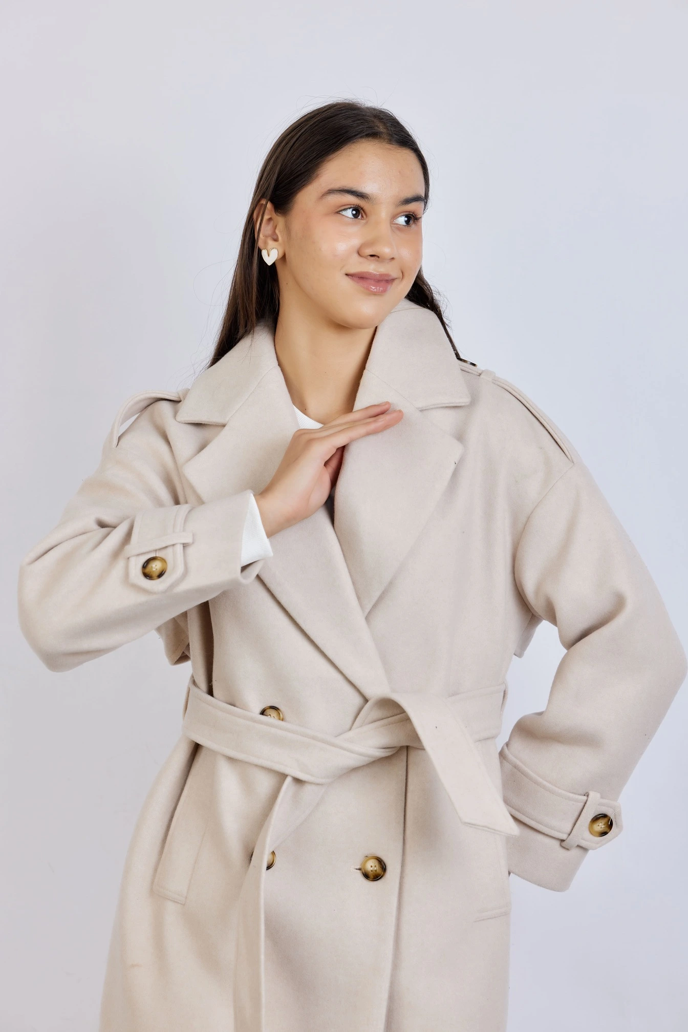 Пальто бежевый для женщин 43420-15 53