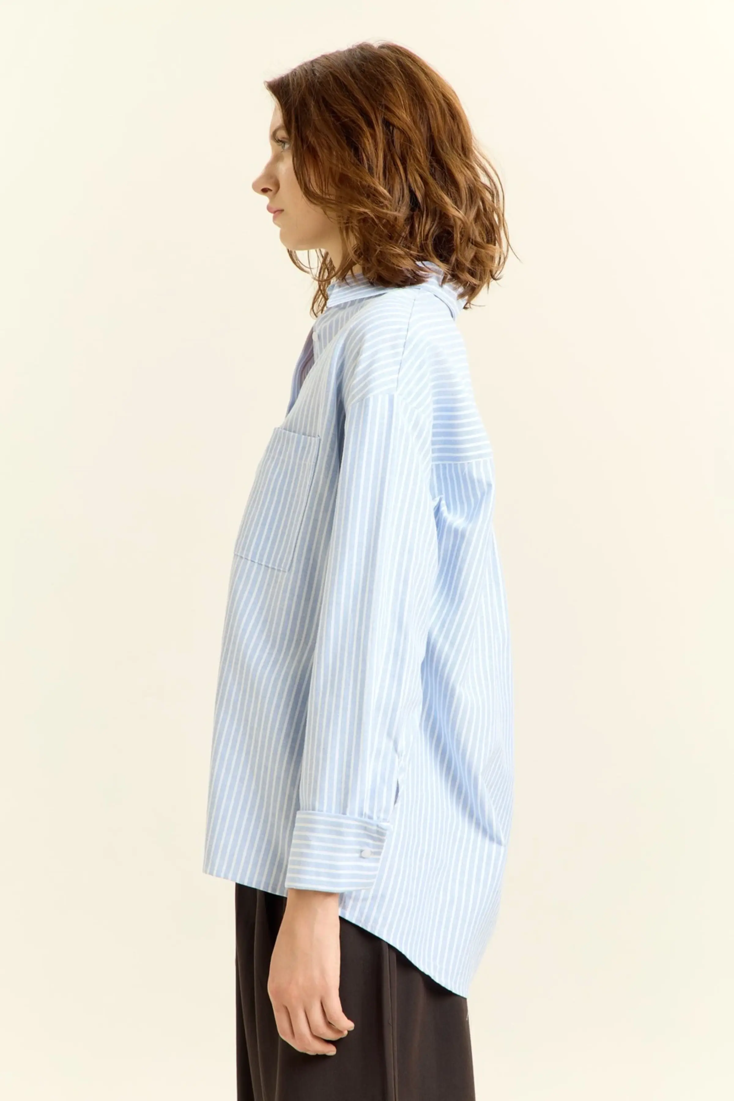 Рубашка бело-синяя полоска для женщин 45243-48 66