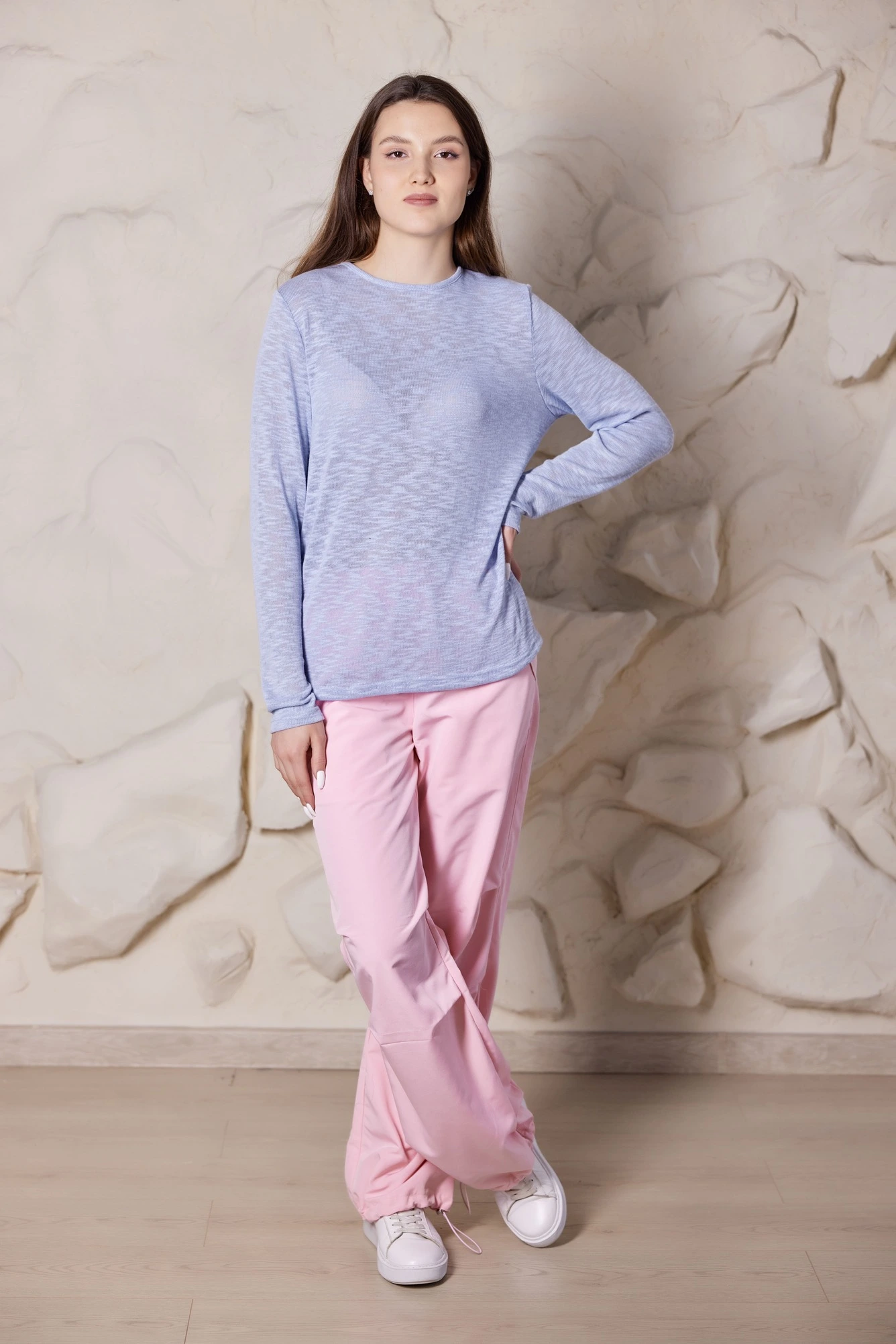 Лонгслив светло-голубой для женщин 40281-25 59