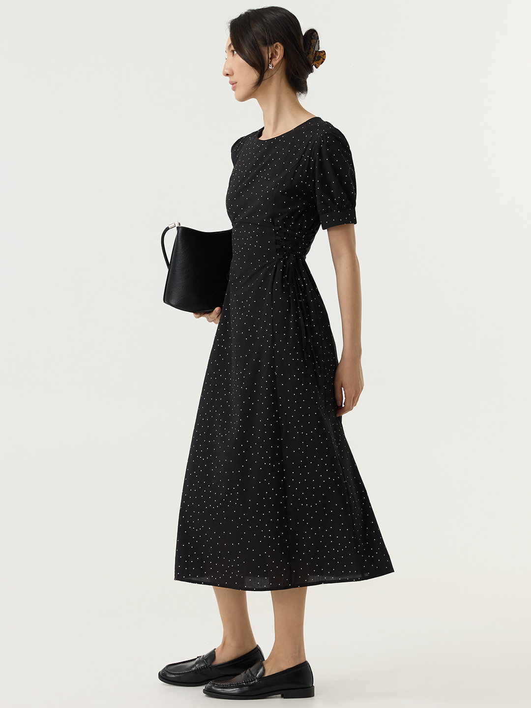 Платье черный в белый горошек  для женщин 48216-298 54