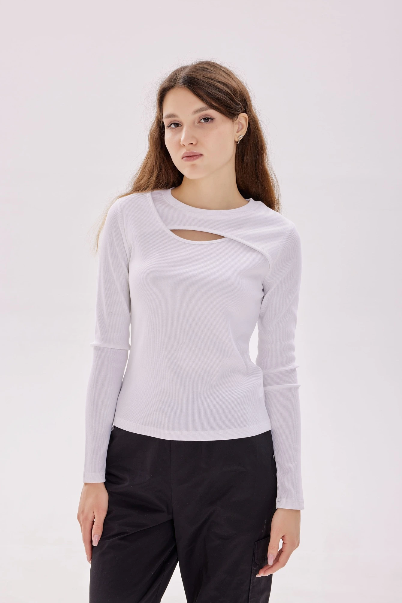 Лонгслив белый для женщин 40214-4 59