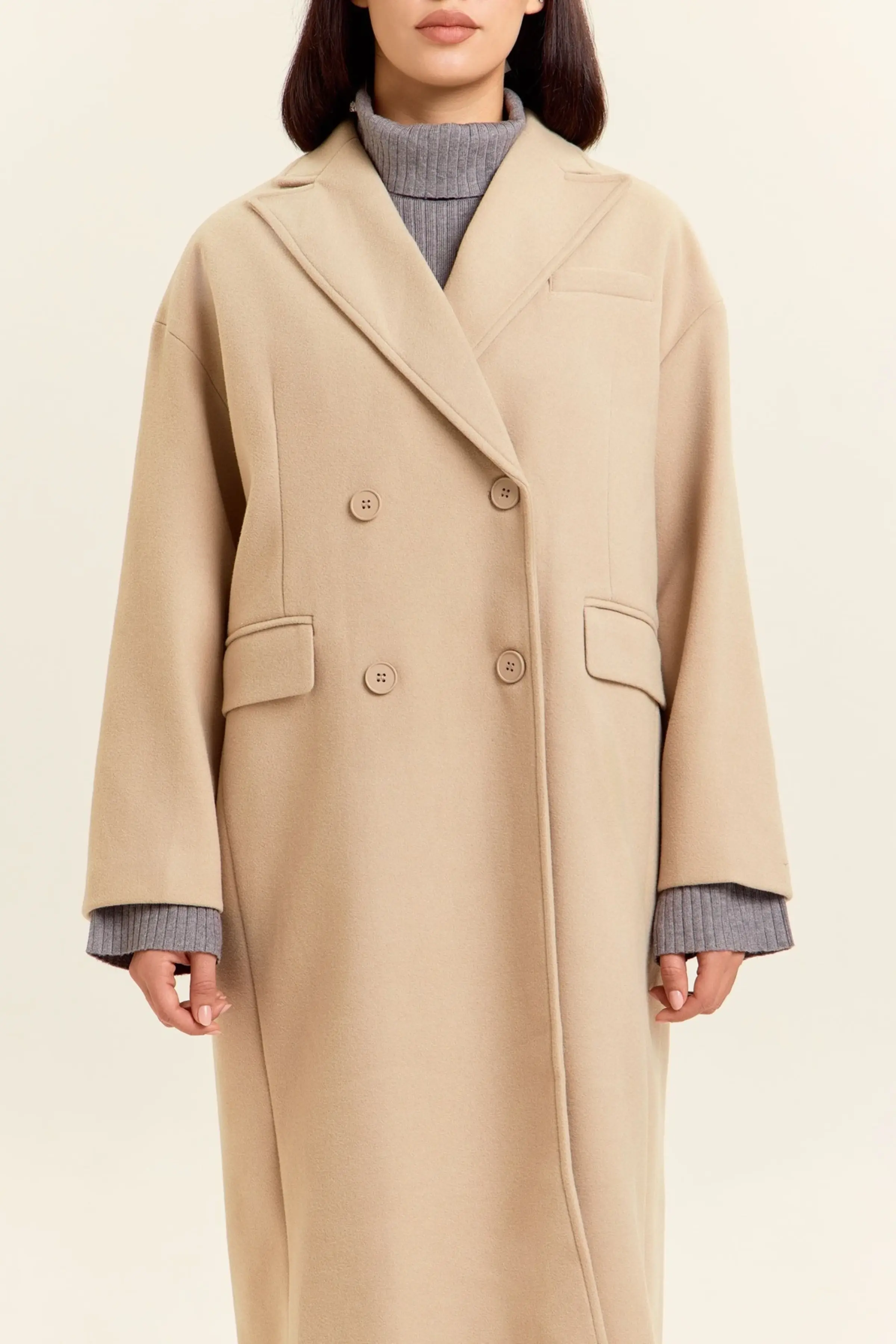 Пальто бежевый для женщин 47110-15 53