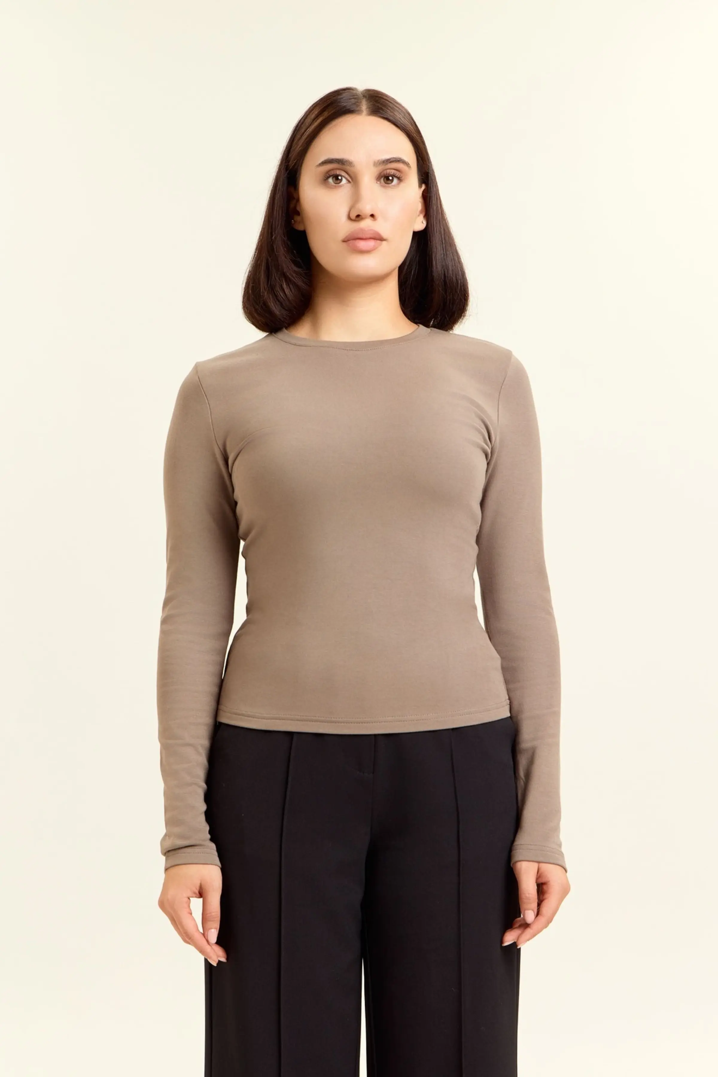 Лонгслив коричневый для женщин 47192-13 59