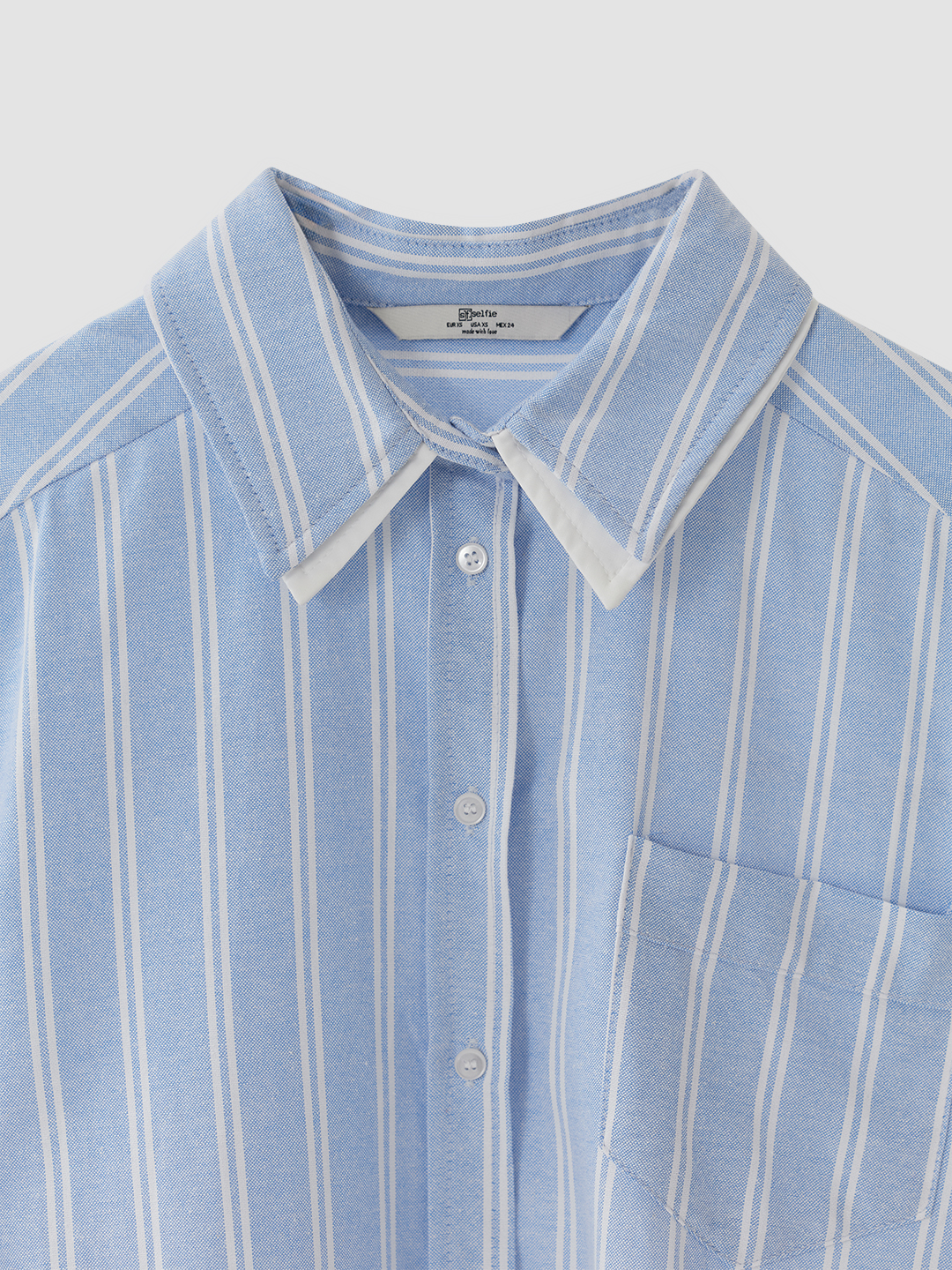 Рубашка бело-голубая полоска для женщин 48250-47 66