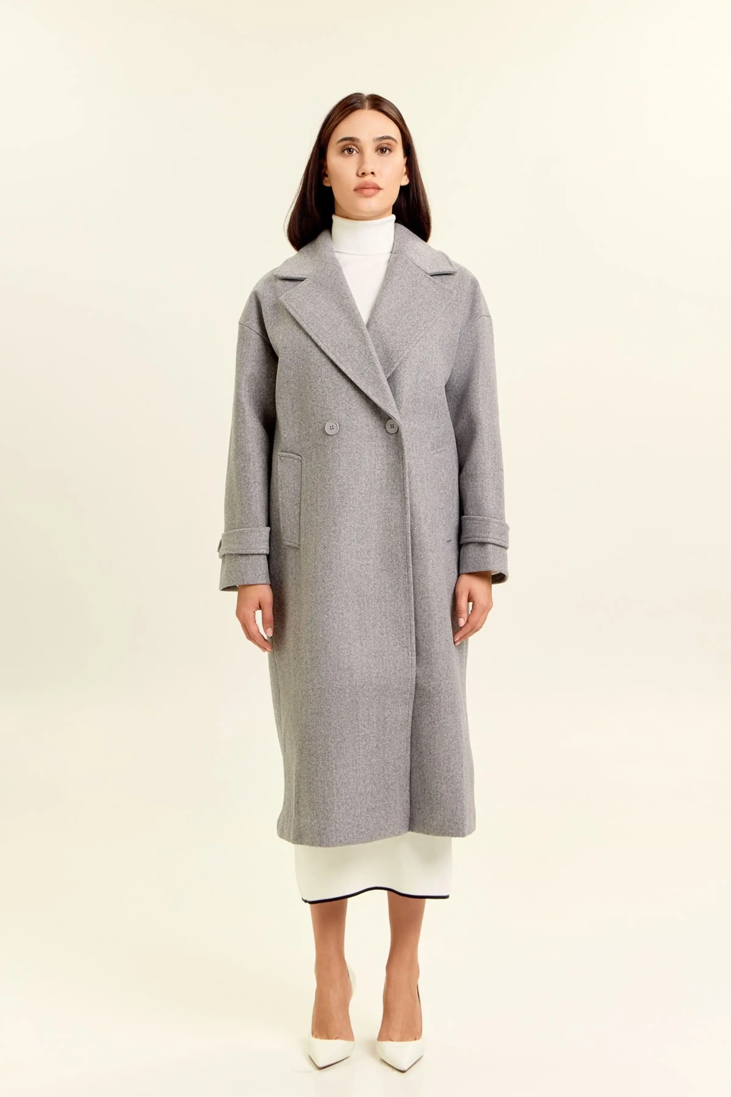 Пальто серый для женщин 47112-61 53