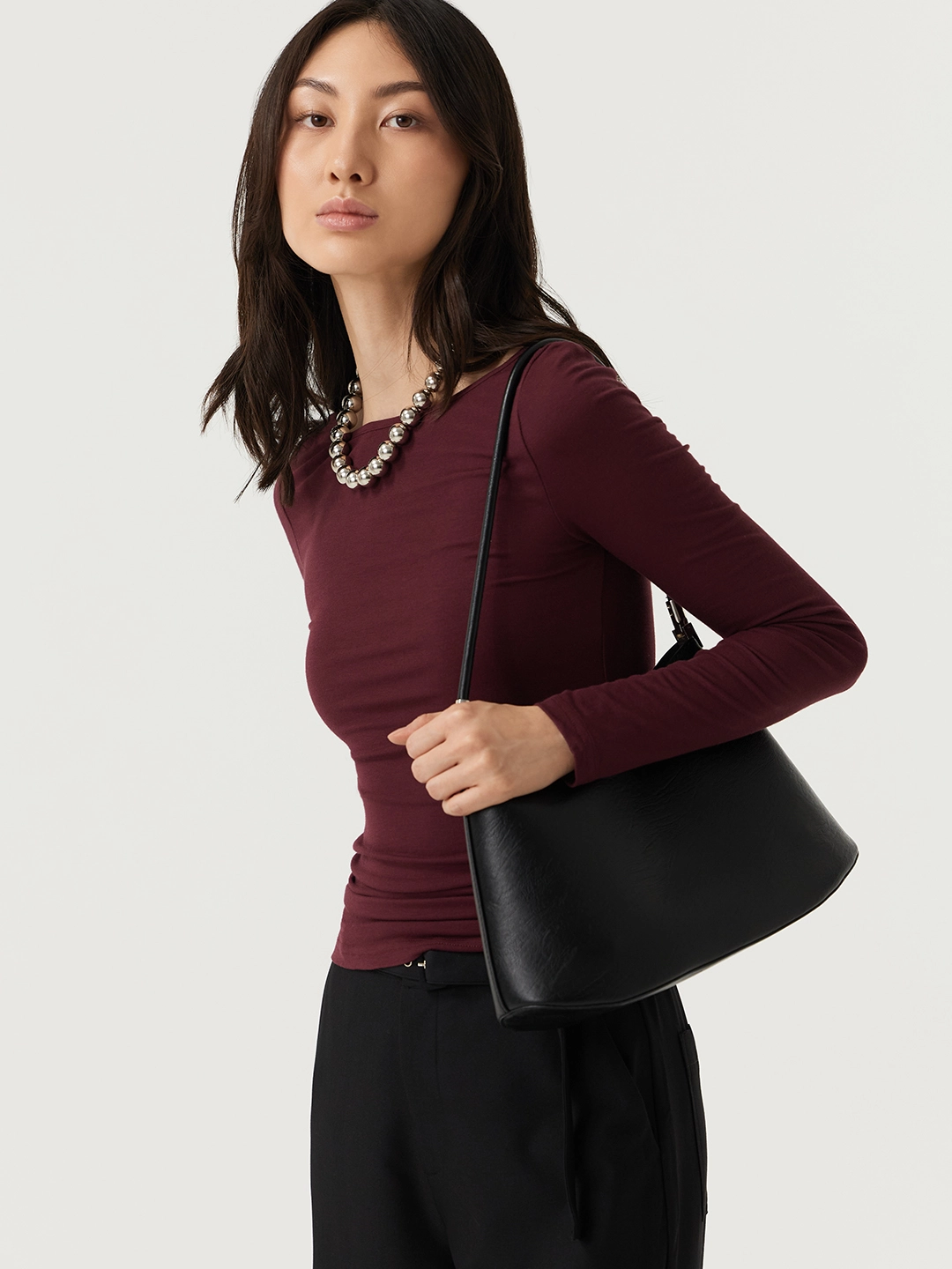 Лонгслив бордовый для женщин 48108-67 59