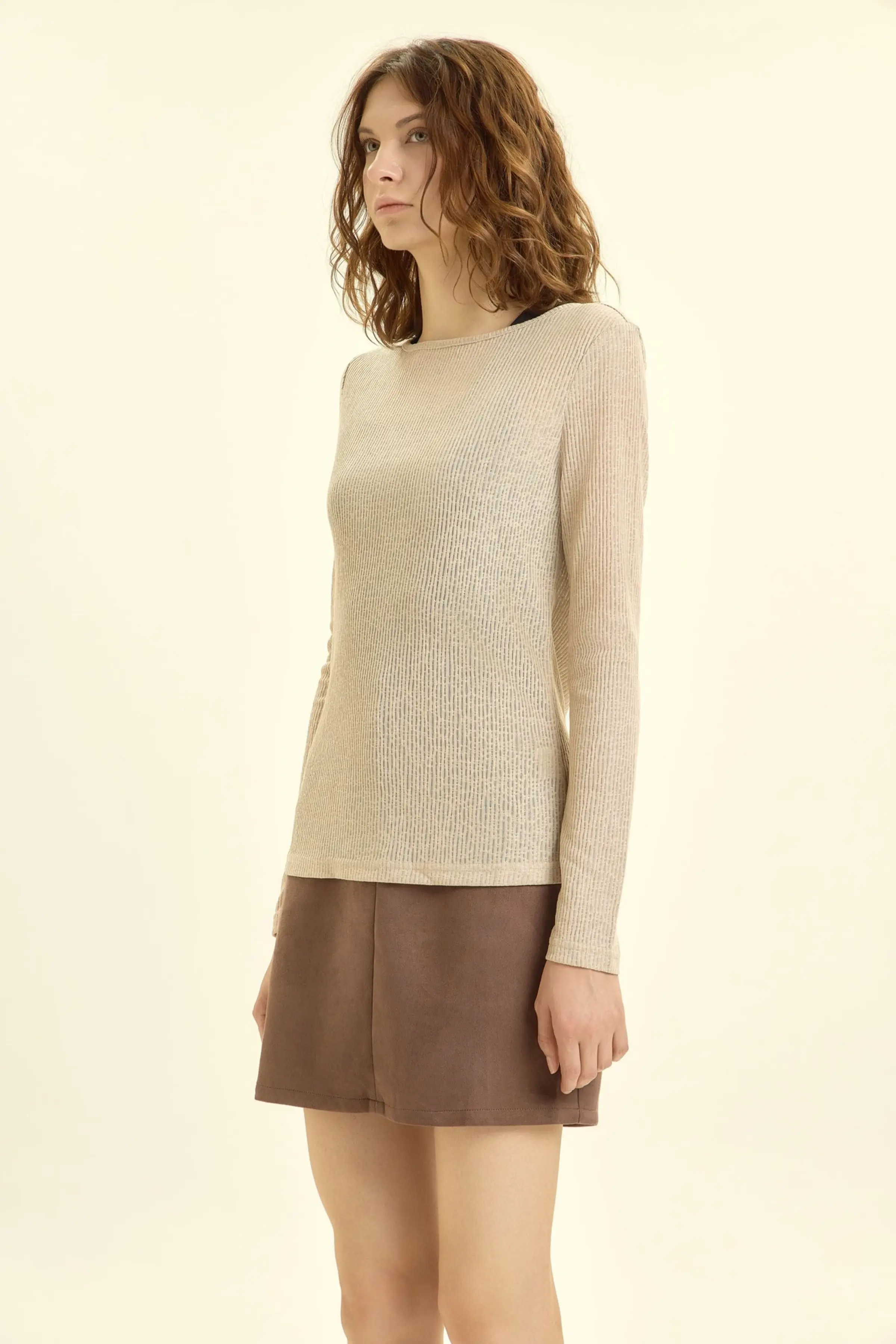 Лонгслив бежевый для женщин 44306-15 59