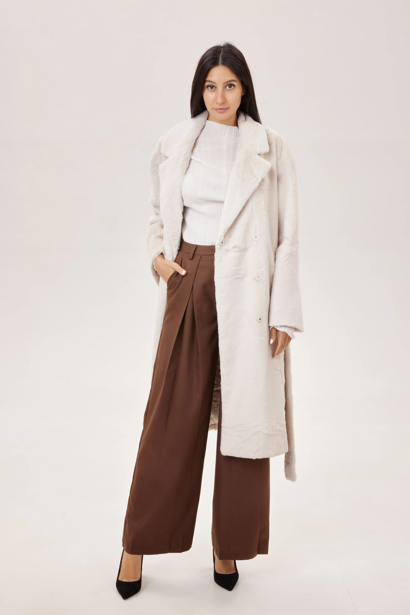 Пальто айвори для женщин 39291-234 53