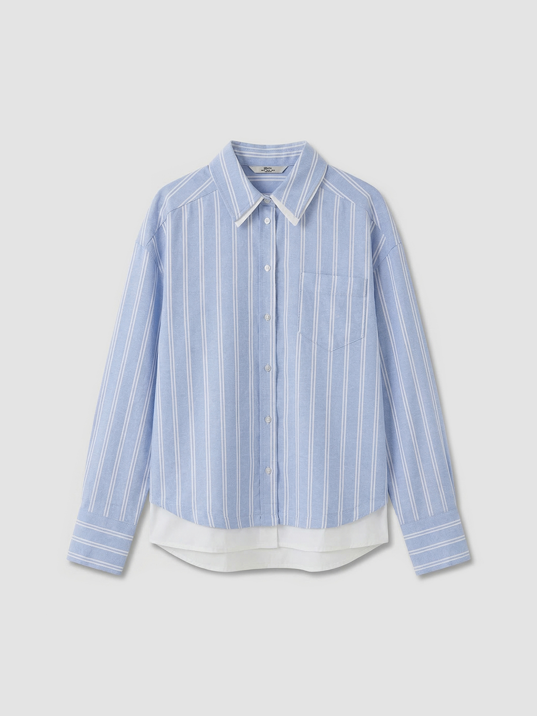 Рубашка бело-голубая полоска для женщин 48250-47 66