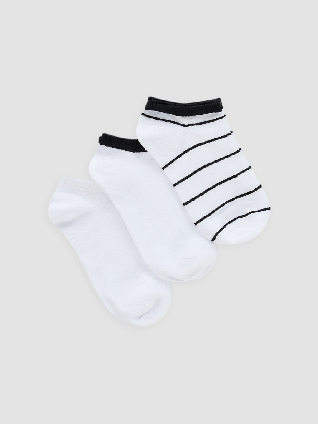 Носки черно-белая полоска+белый+бело-черный для женщин K48-257-308 21