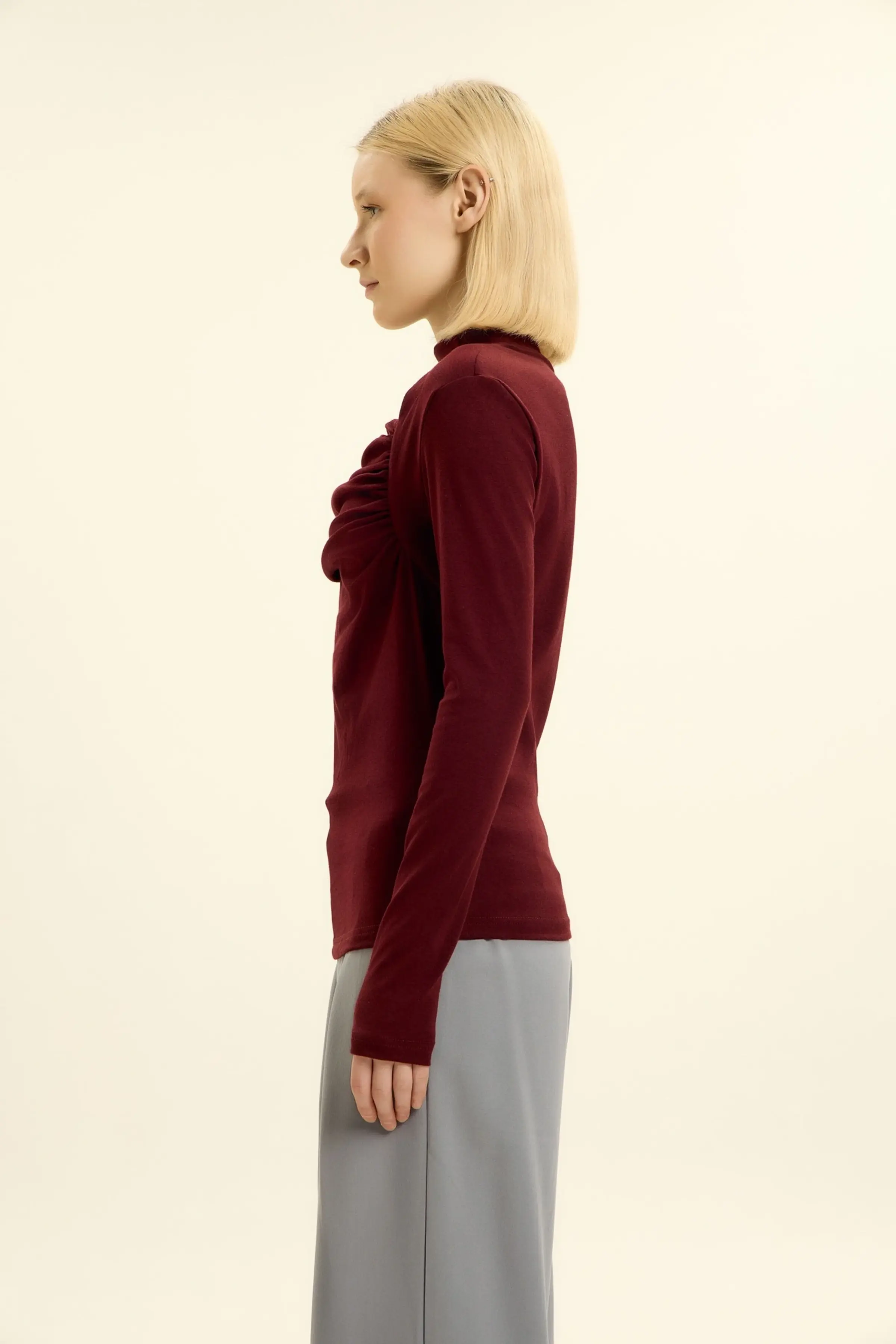 Лонгслив бордовый для женщин 46229-67 59