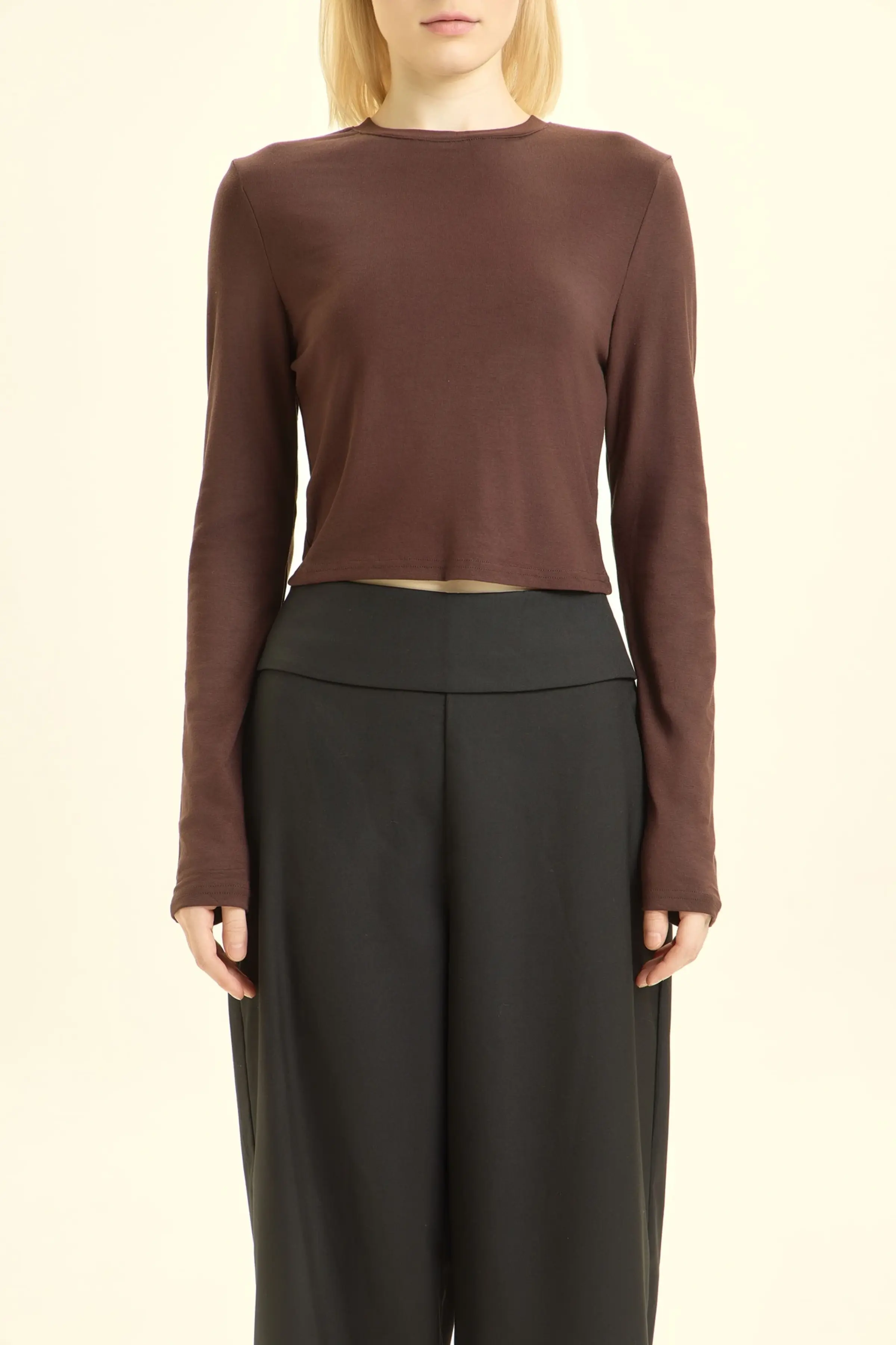 Лонгслив коричневый для женщин 46158-13 59