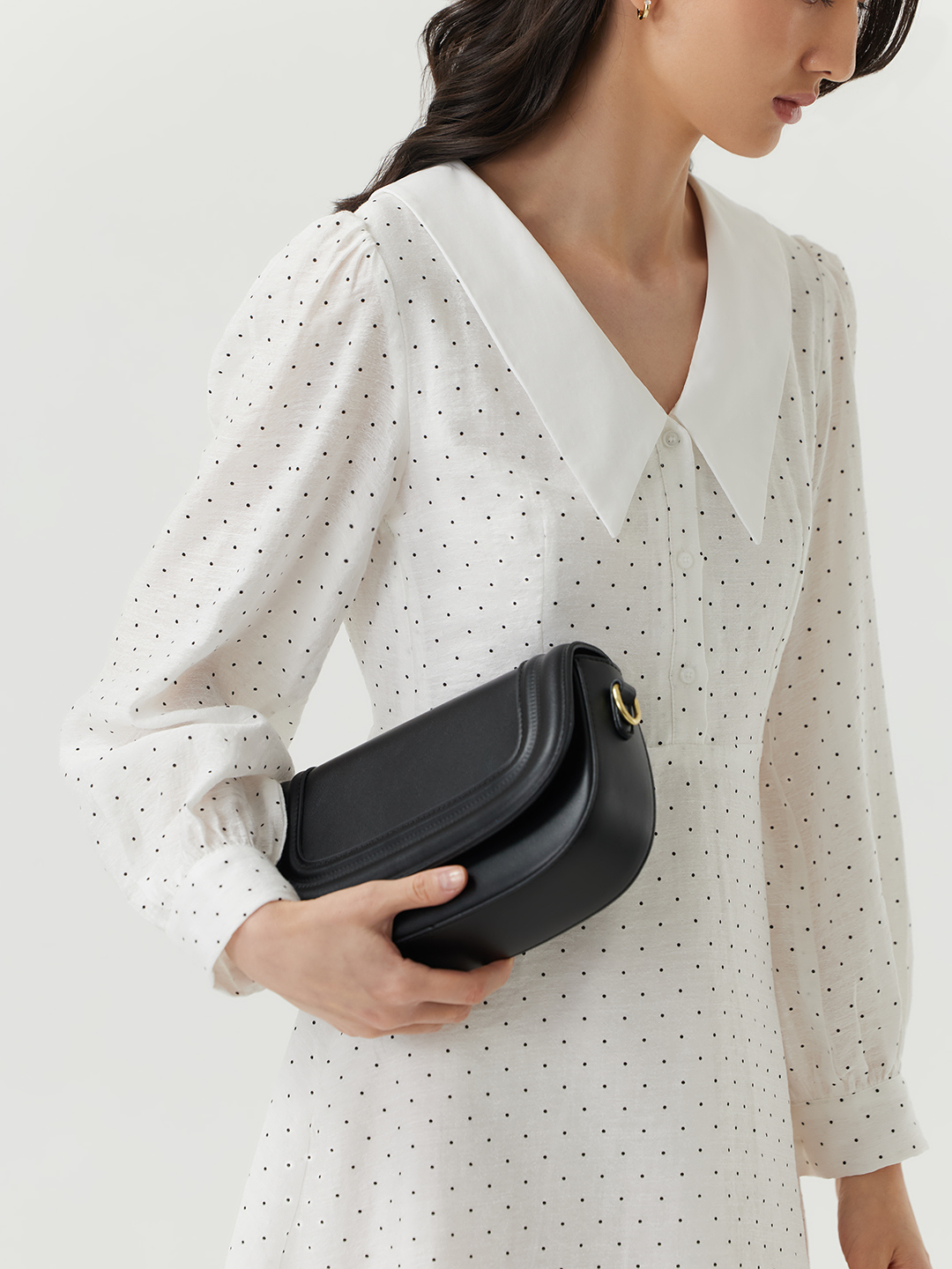 Платье белый в черный горошек  для женщин 48228-297 54