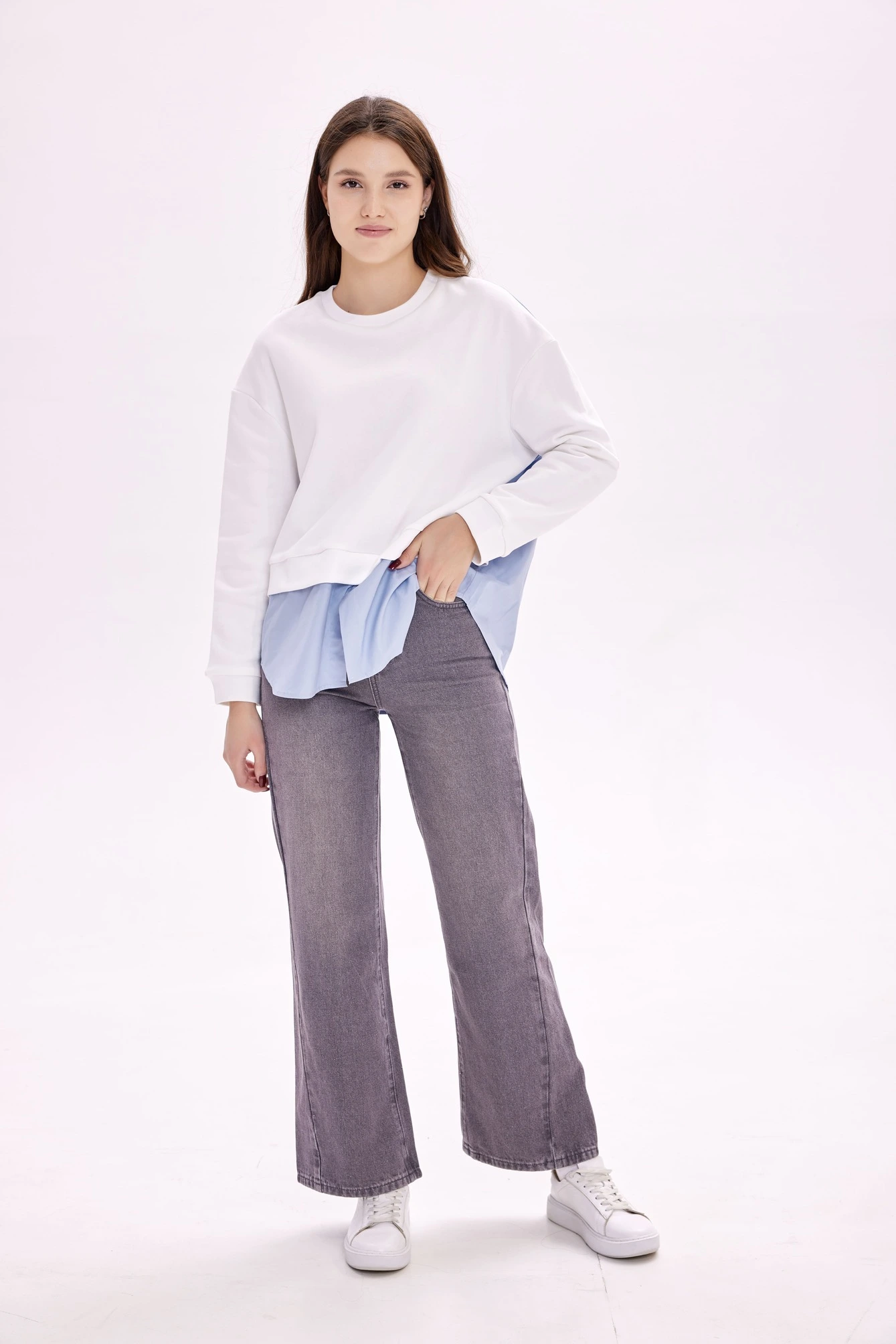 Джинсы серый для женщин 39306-61 74