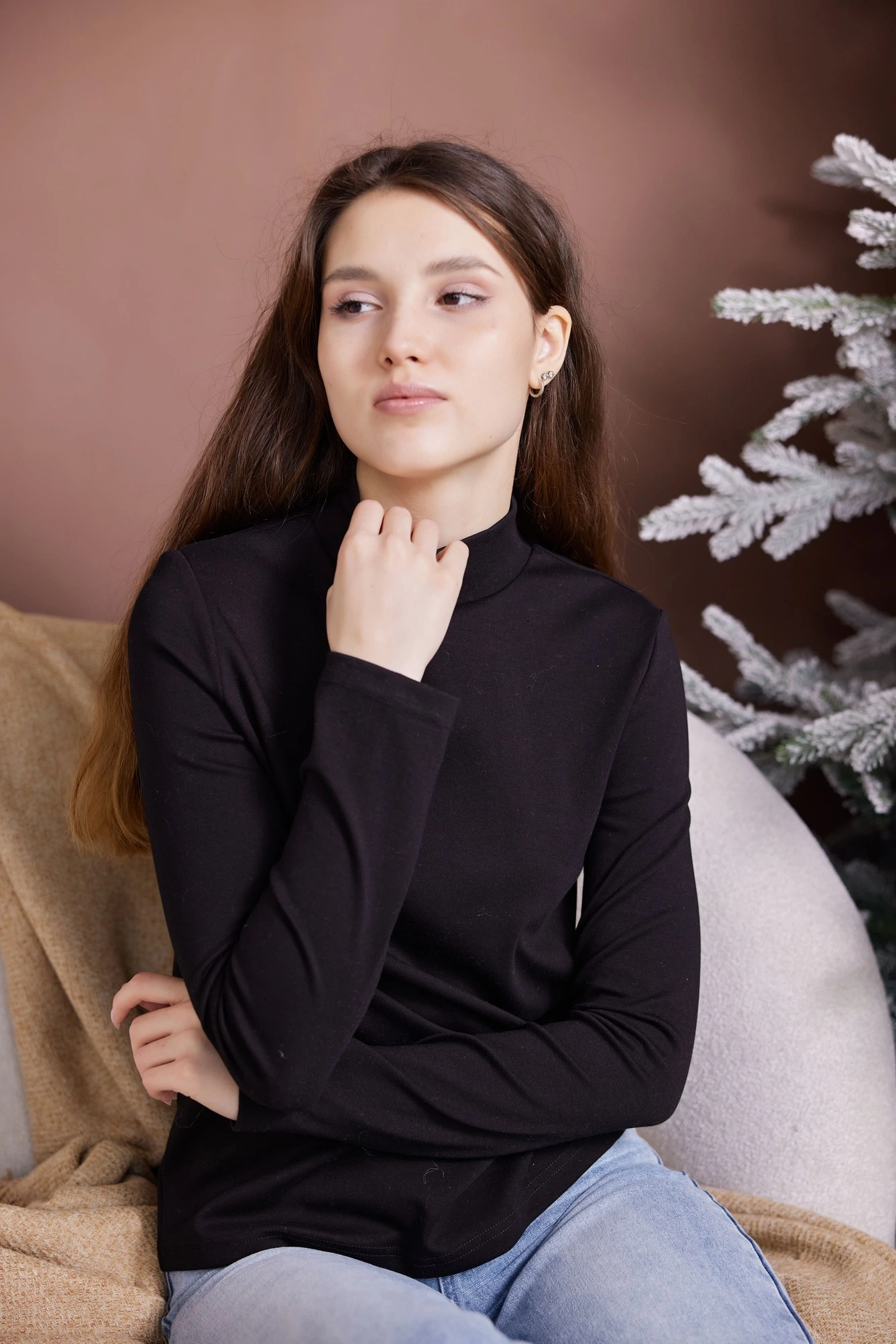 Лонгслив черный для женщин 39312-1 59