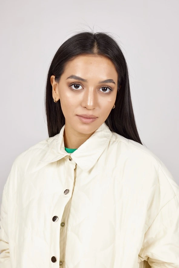 Демисезонная куртка экрю для женщин 352/451/34243-232 69