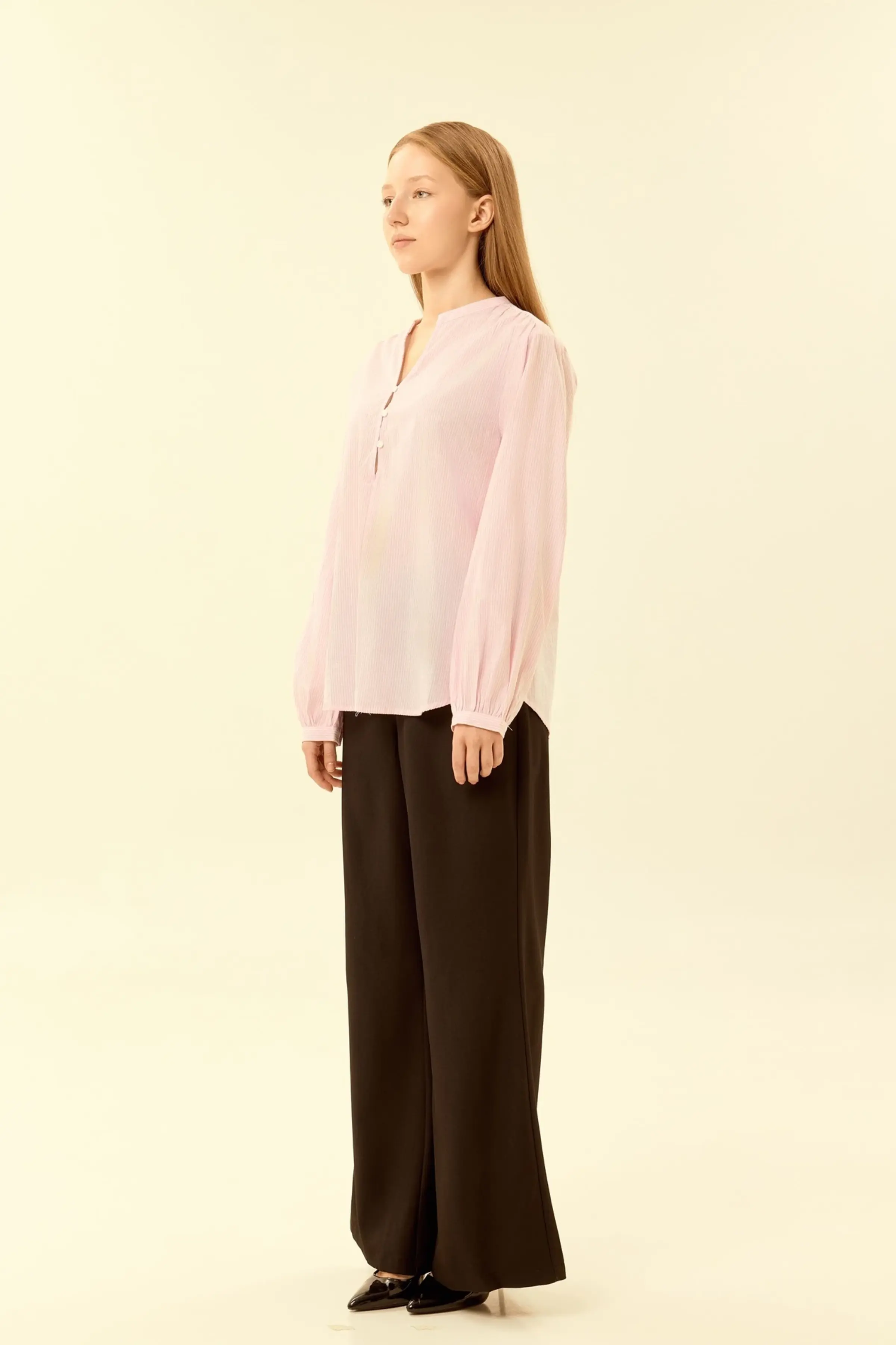 Блузка бело-розовая полоска для женщин 46251-51 28