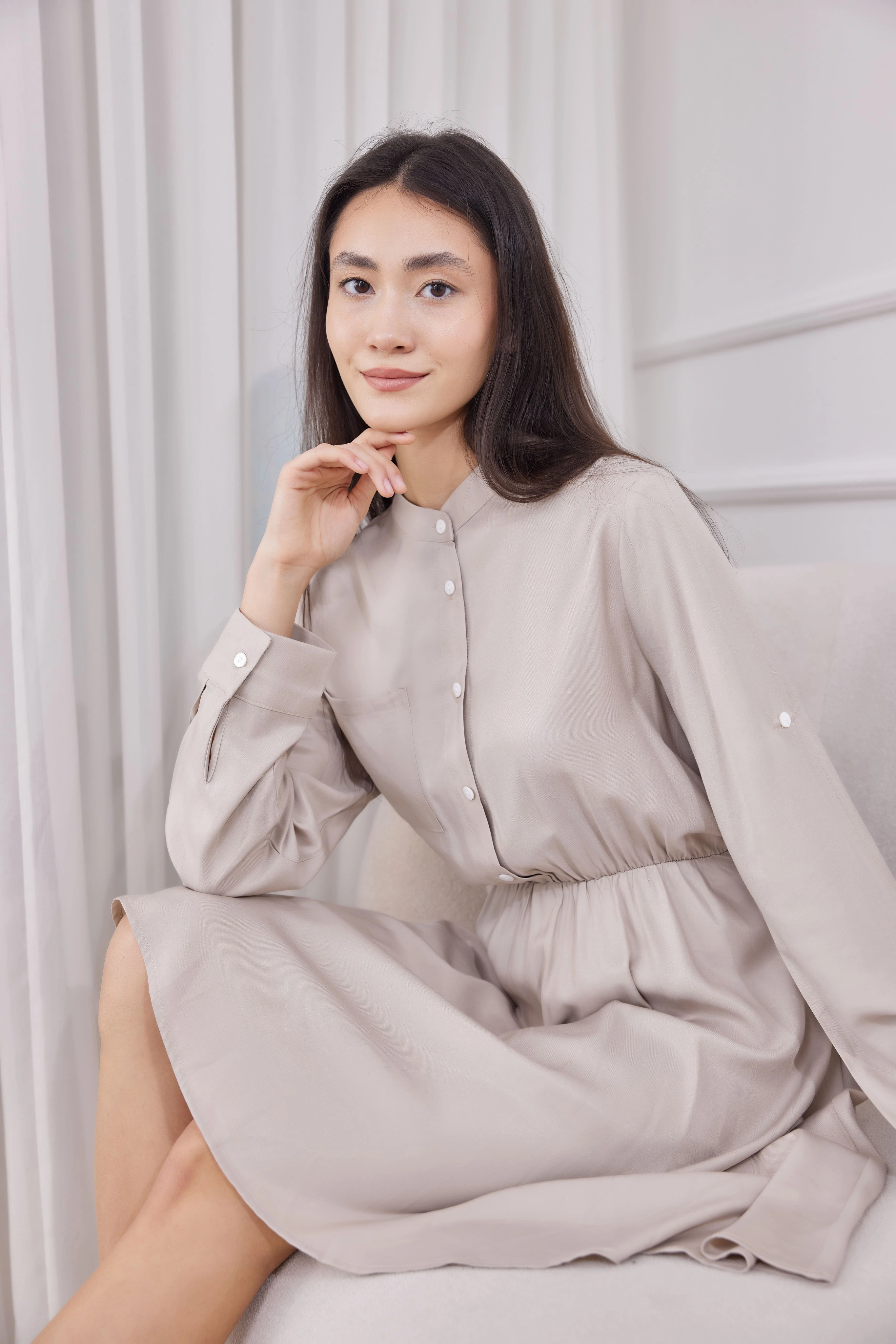 Платье бежевый для женщин 41155-15 54