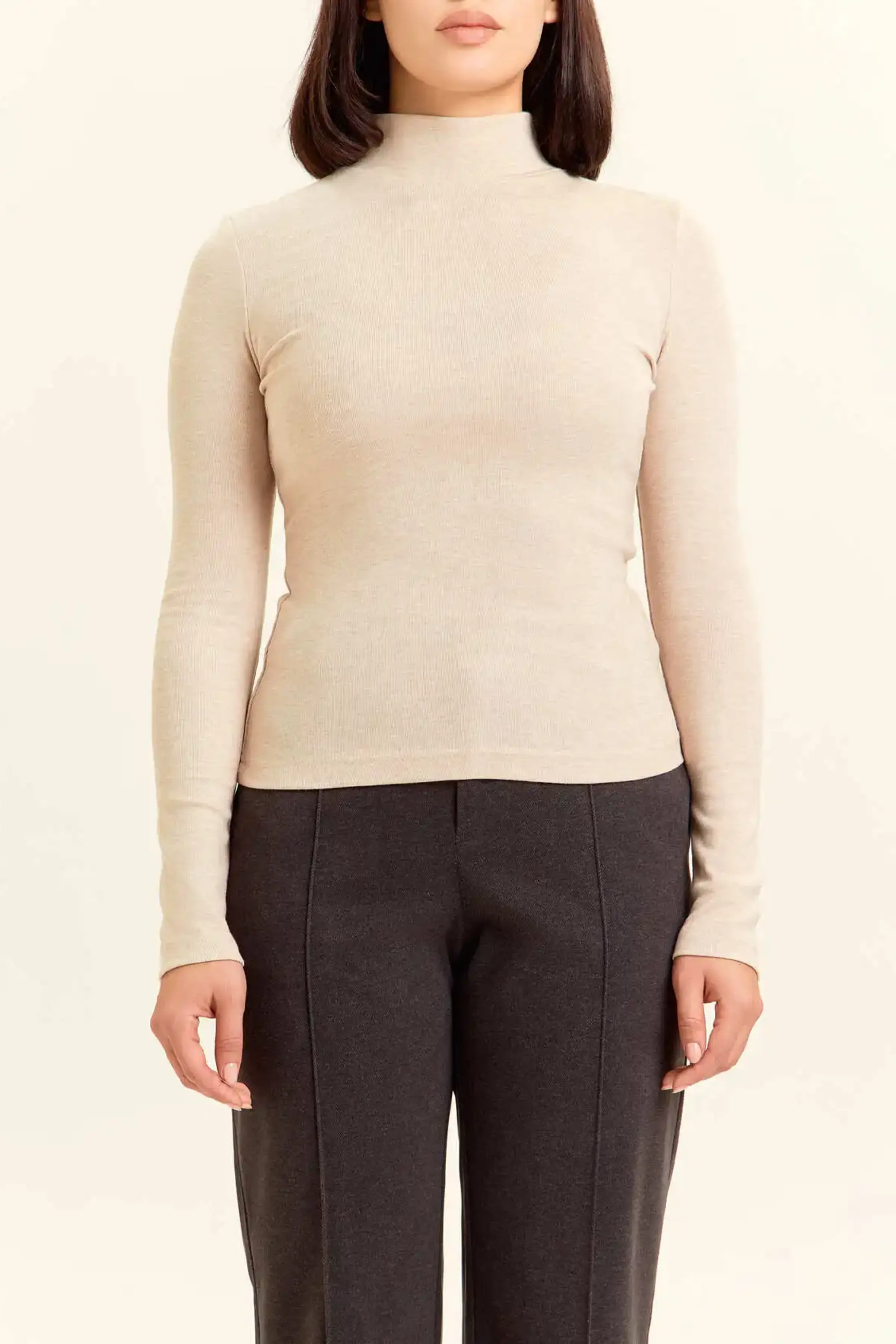 Лонгслив коричневый для женщин 47224-13 59