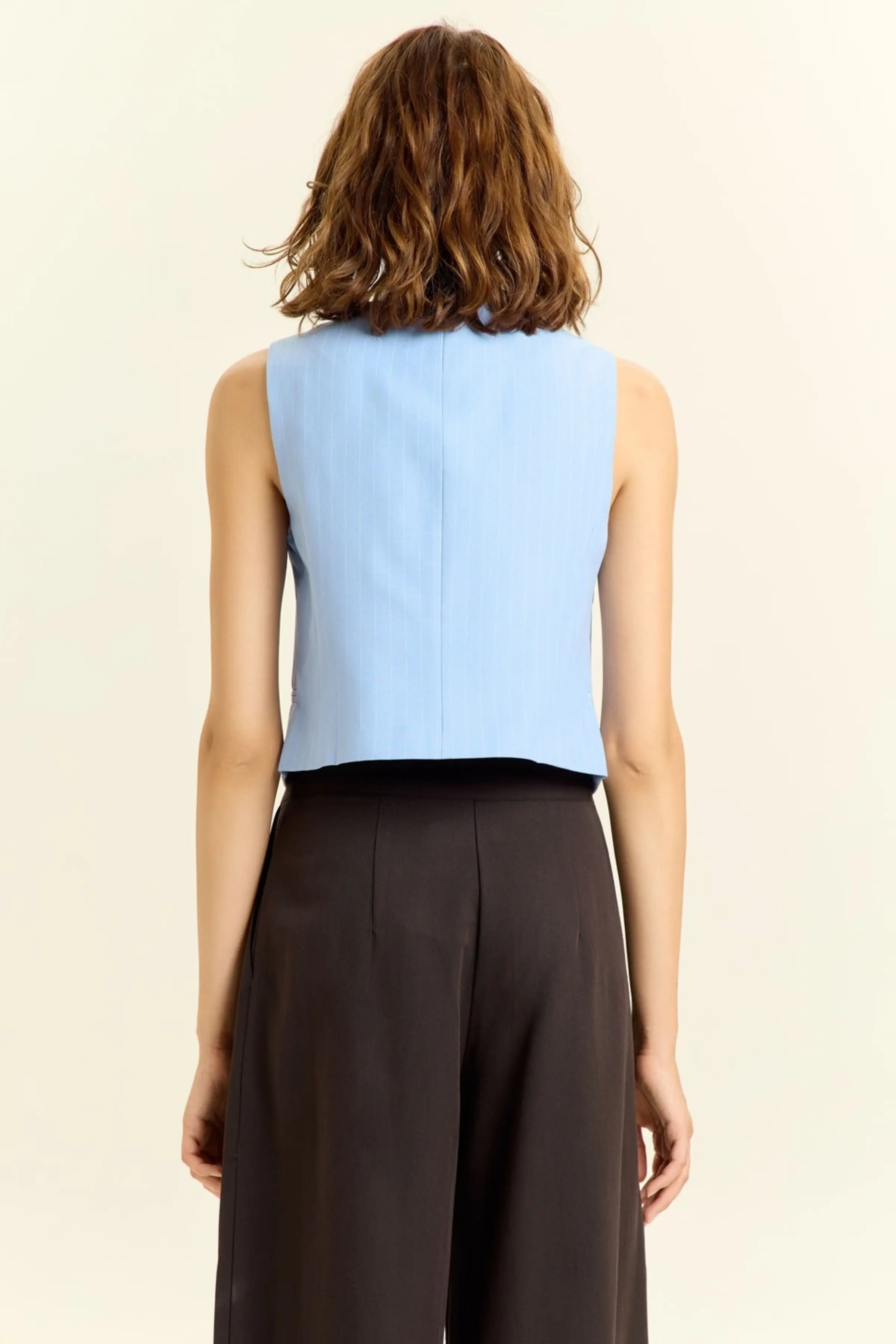 Жилетка бело-голубая полоска для женщин 45108-47 68