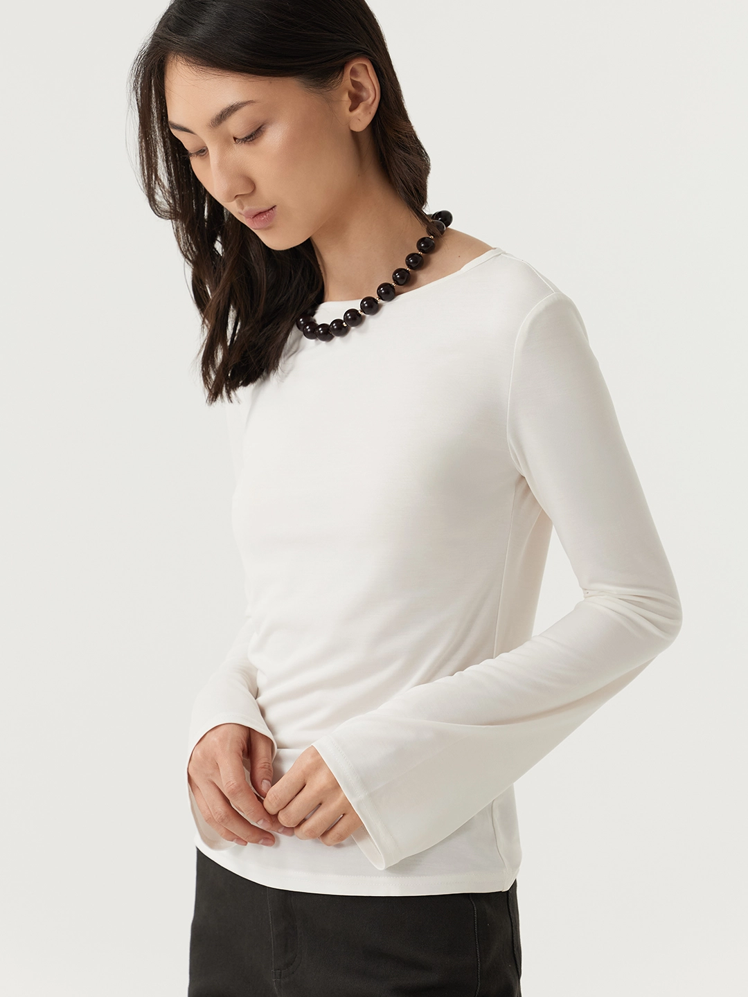 Лонгслив белый для женщин 48165-4 59