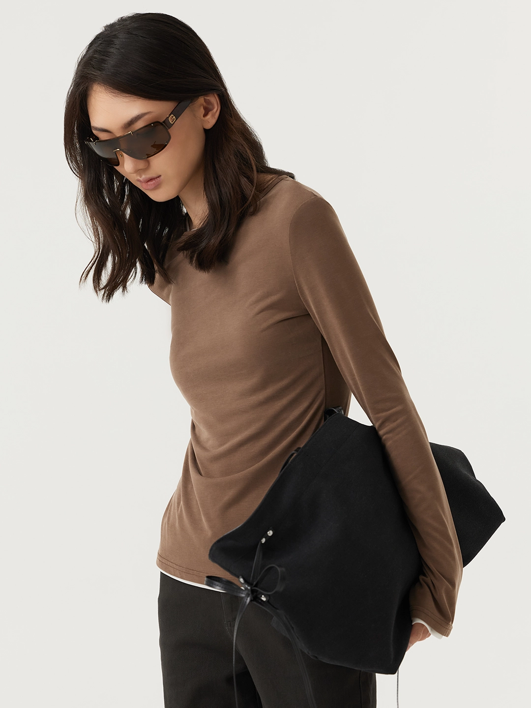Лонгслив коричневый для женщин 48165-13 59