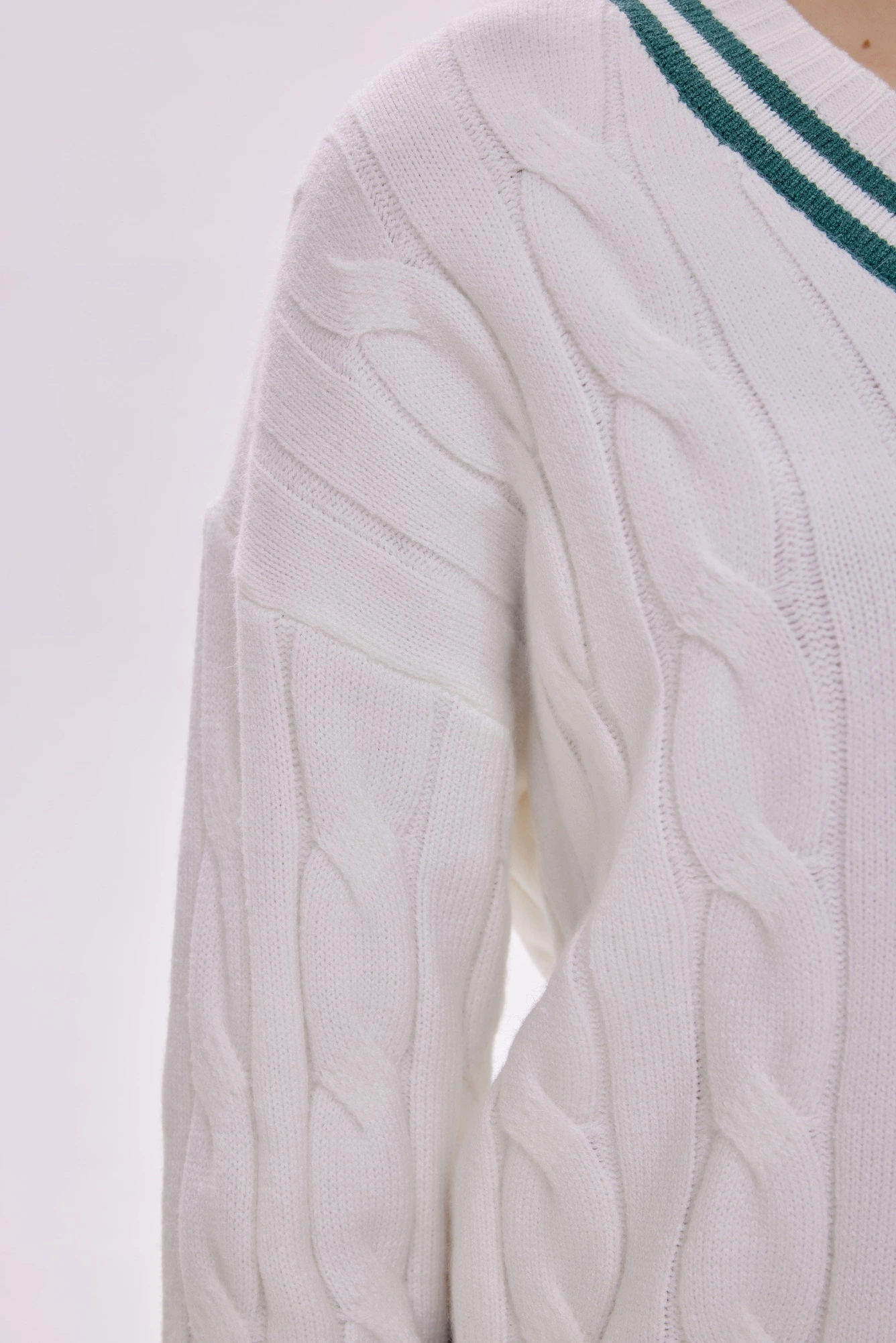 Джемпер зелено-белый для женщин 40105-210 60