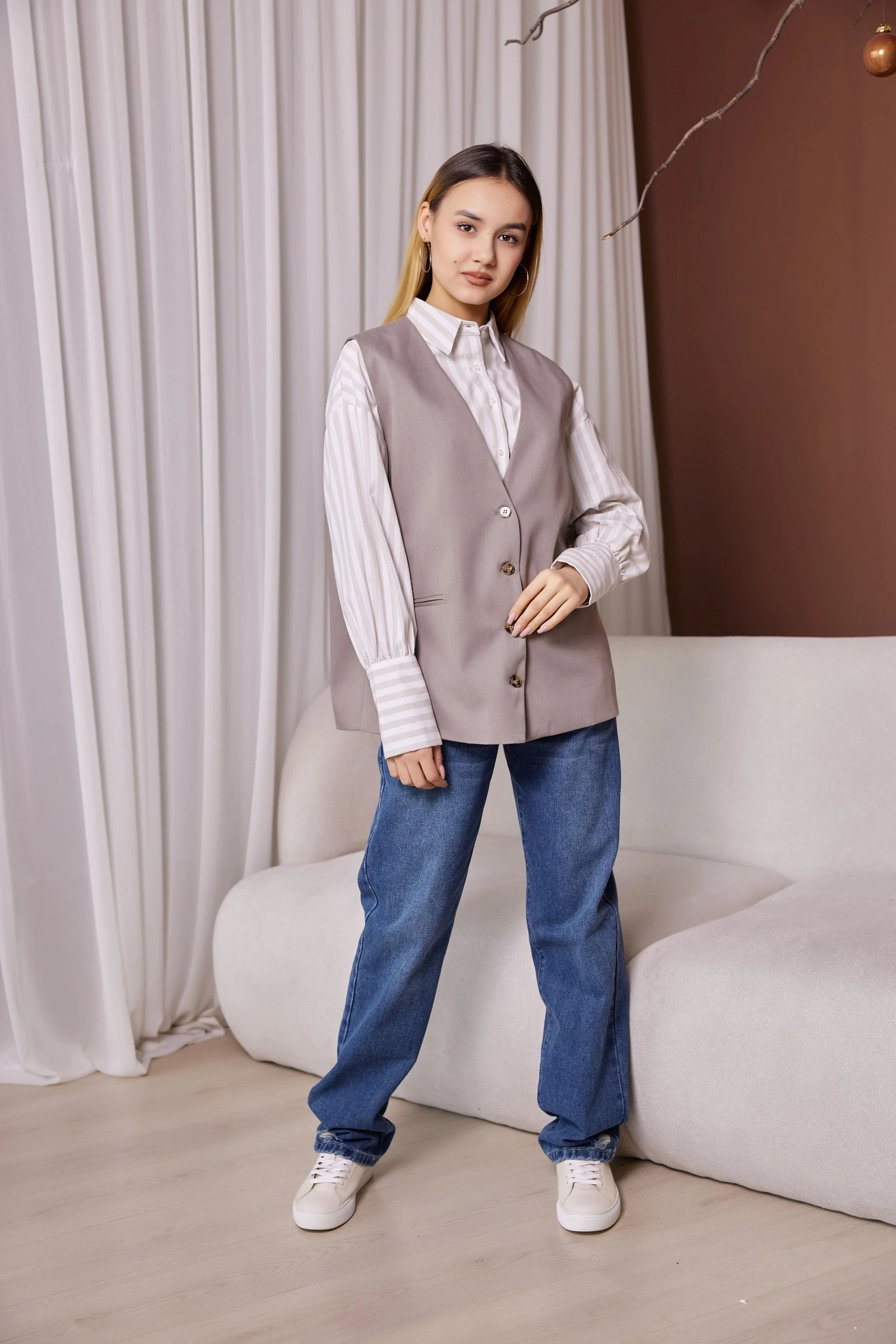 Жилетка коричневый для женщин 40292-13 68