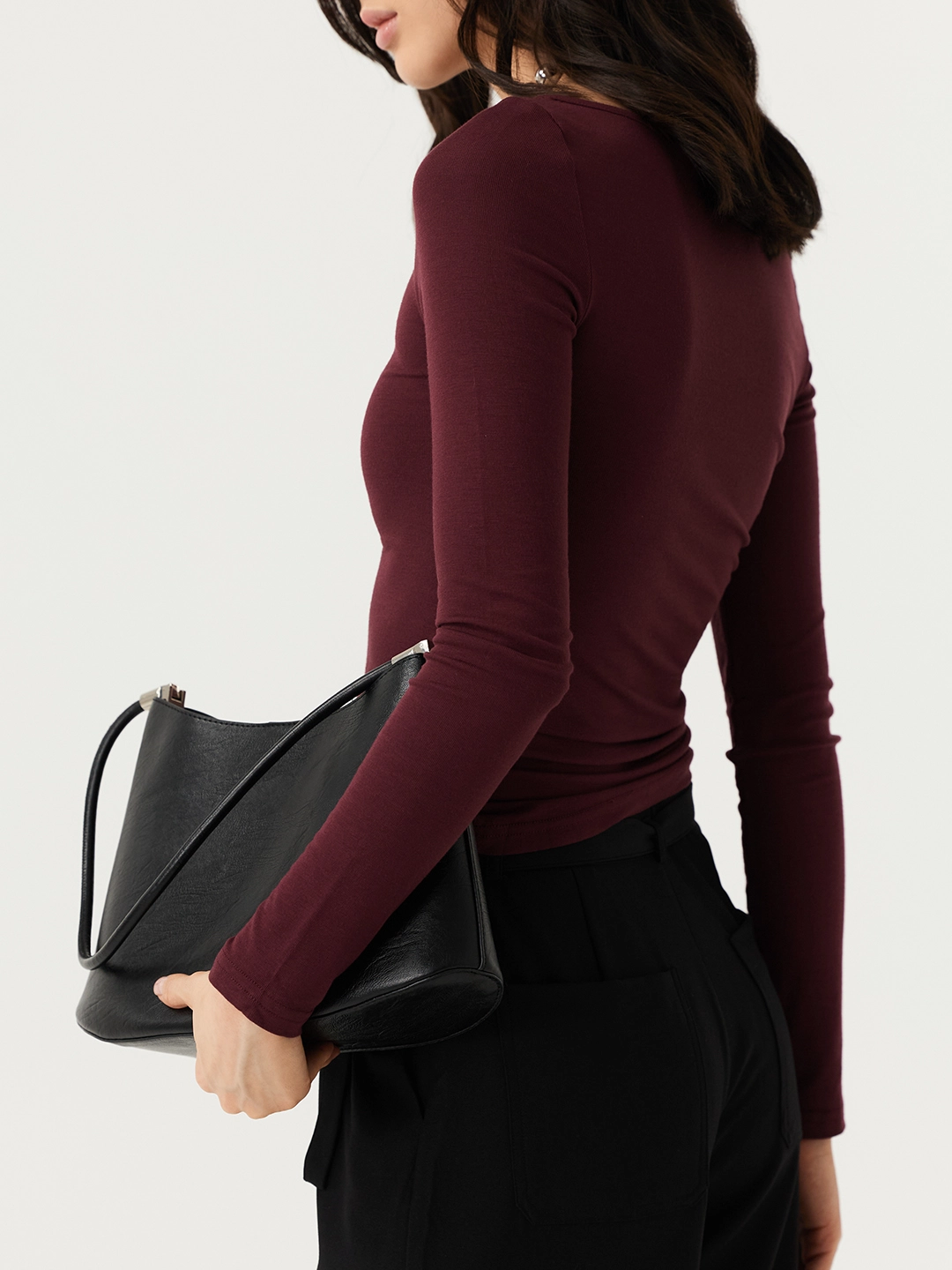 Лонгслив бордовый для женщин 48108-67 59