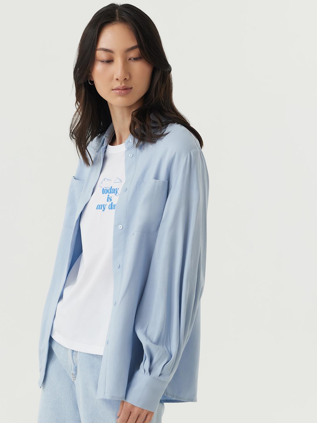 Рубашка голубой для женщин 48170-10 66