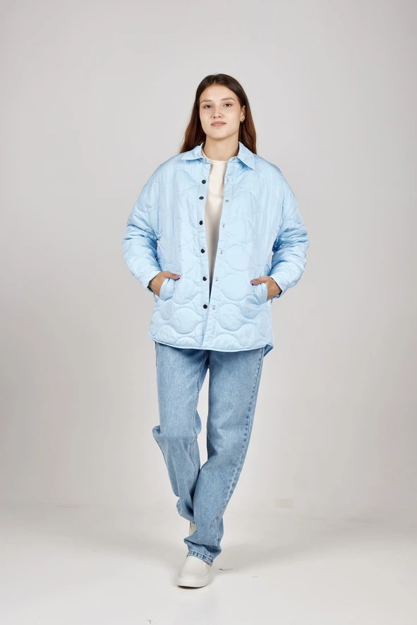 Демисезонная куртка голубой для женщин 352/451/34243-10 69