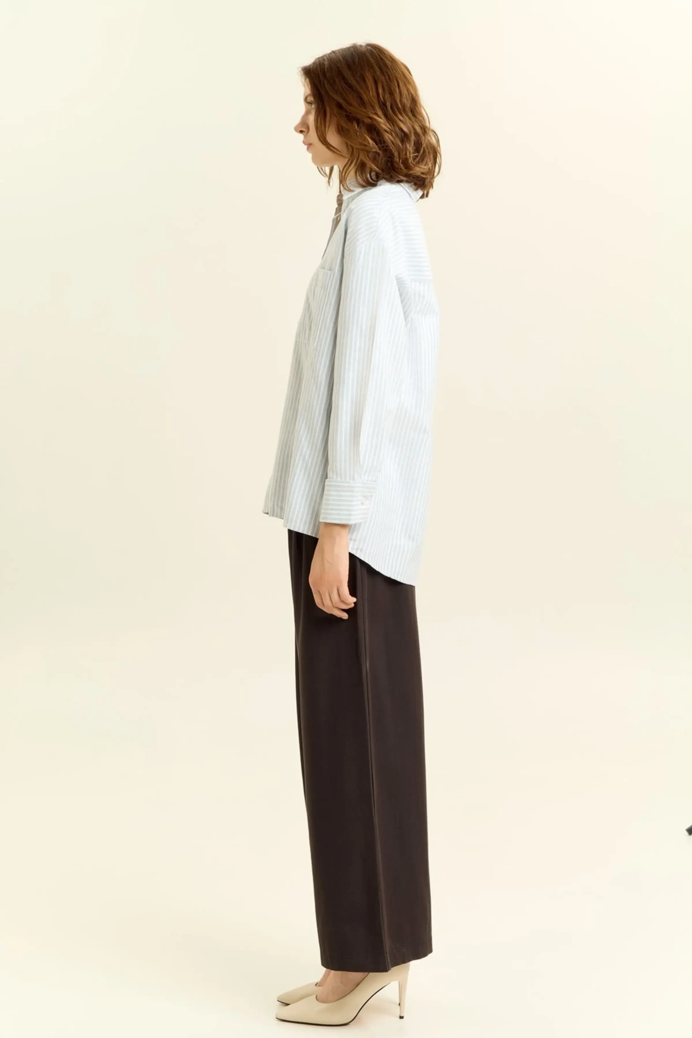 Рубашка бело-голубая полоска для женщин 45243-47 66