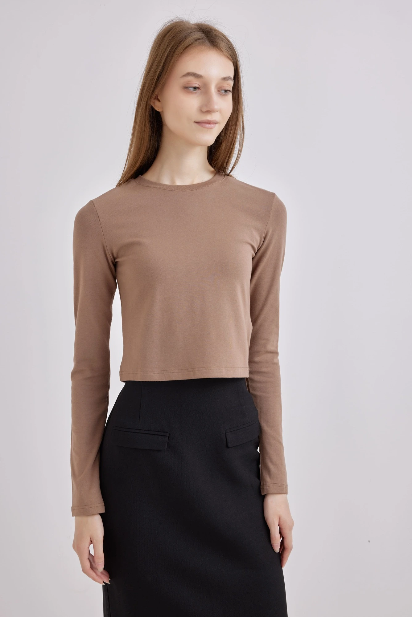 Лонгслив коричневый для женщин 42144-13 59