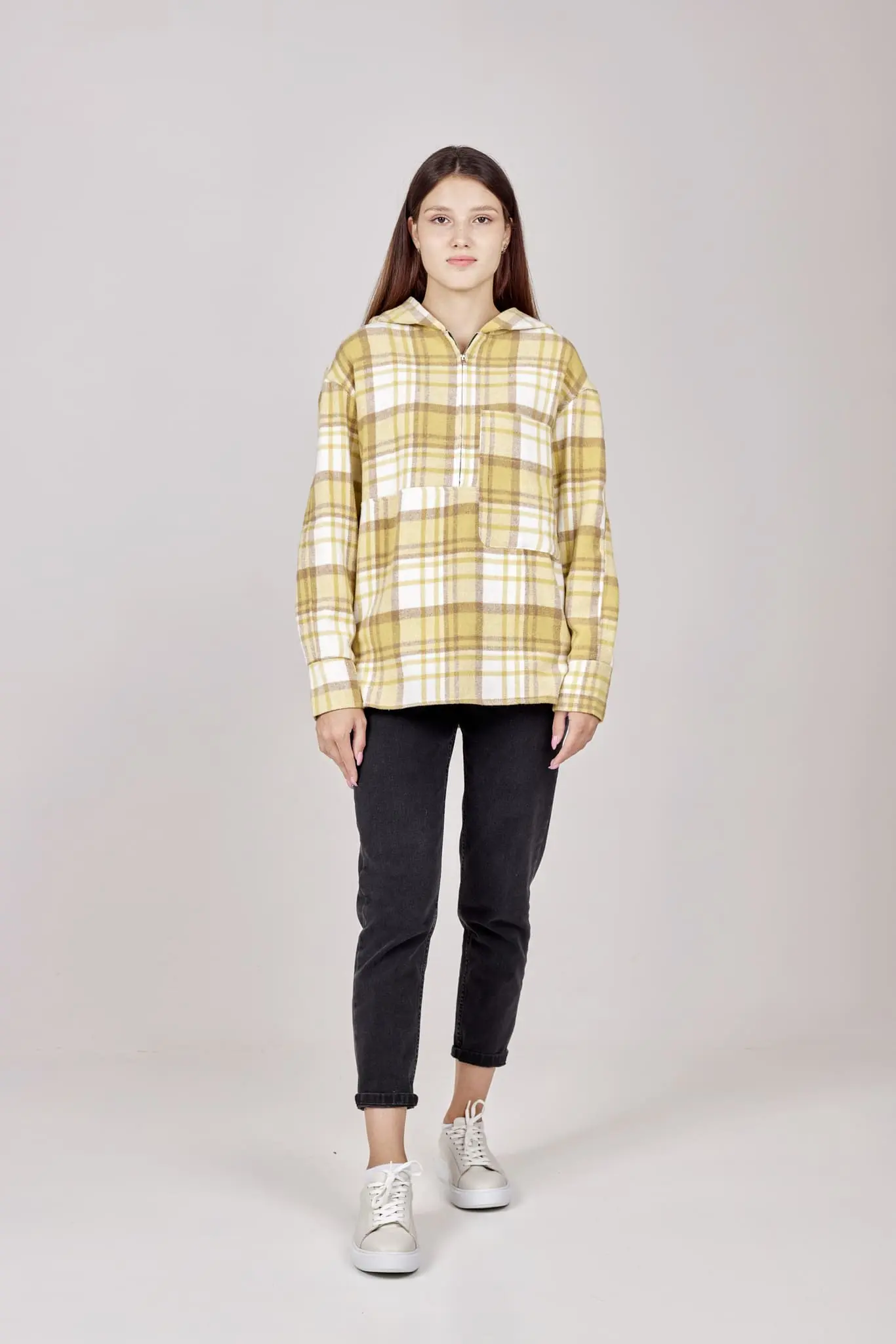 Худи желтая клетка для женщин 152/200/32113-55 62