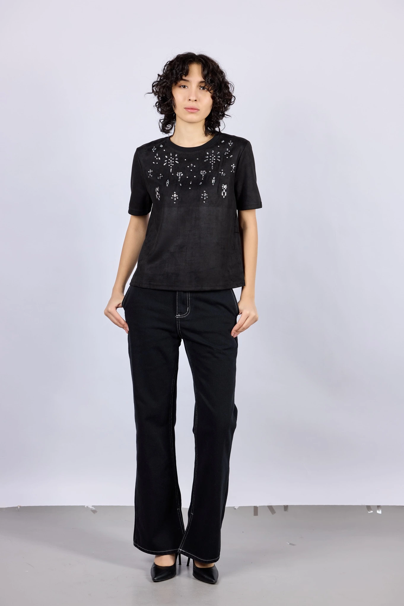 Джинсы черный для женщин 43180-1 74