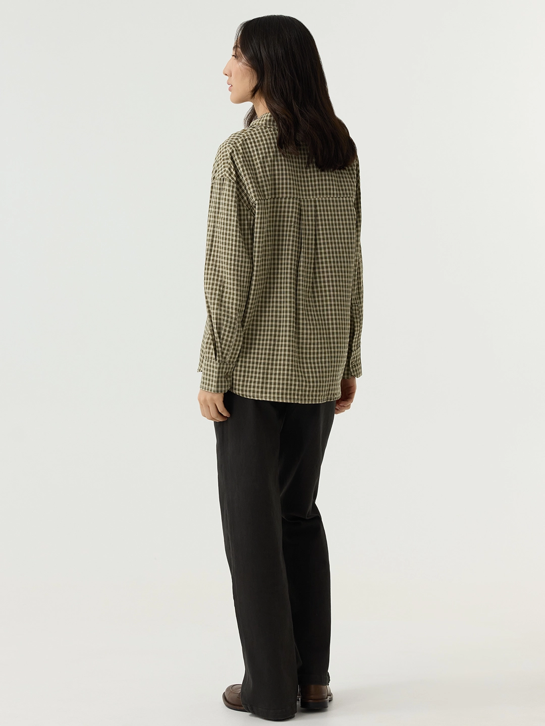 Рубашка зеленая клетка для женщин 48138-54 66