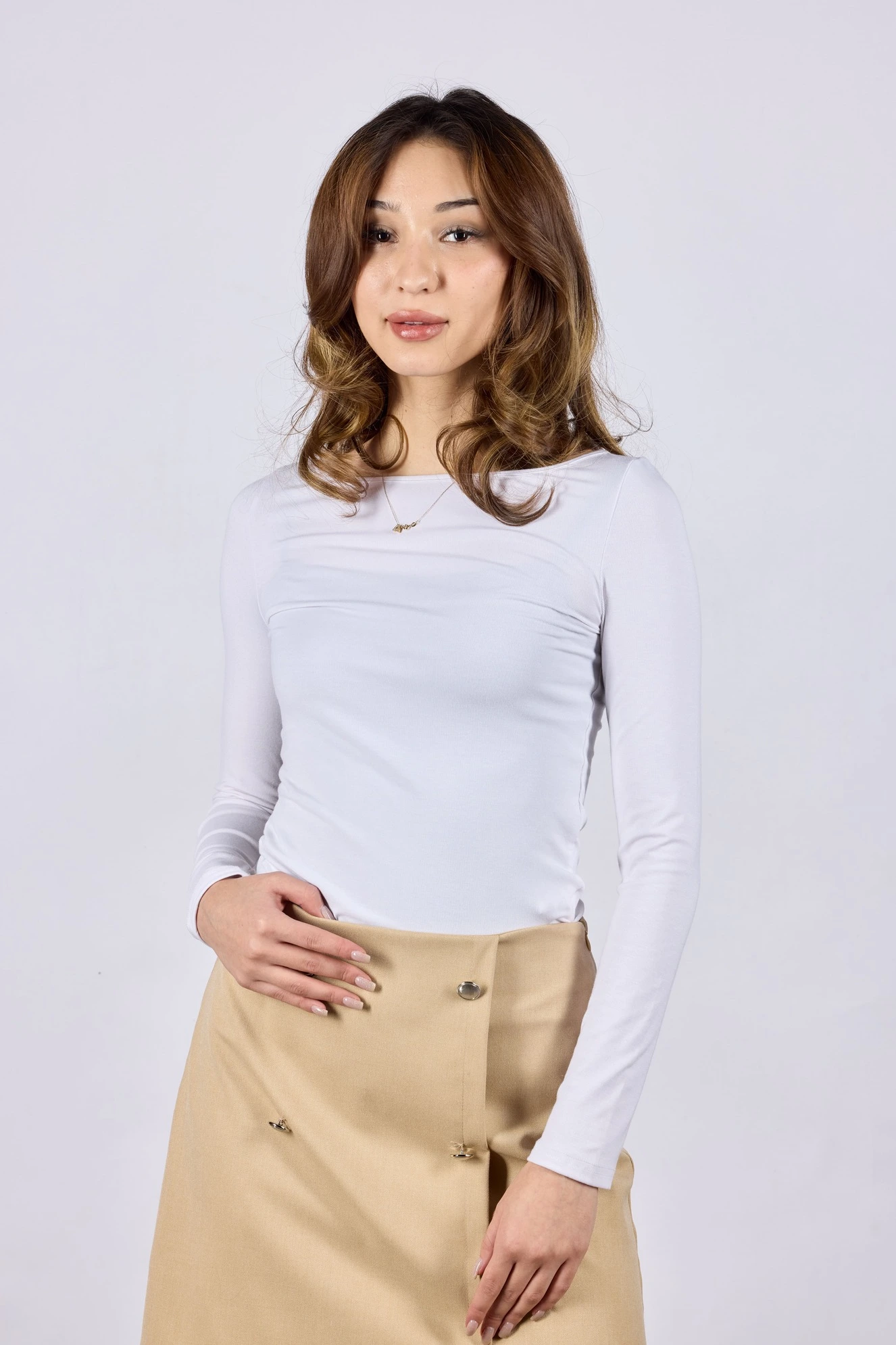 Лонгслив белый для женщин 44260-4 59