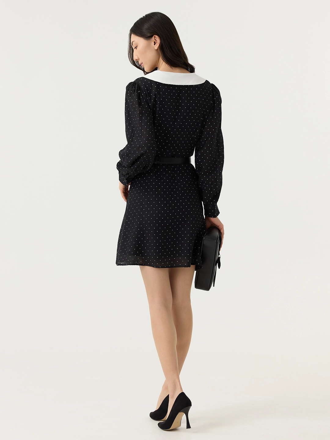 Платье черный в белый горошек  для женщин 48228-298 54
