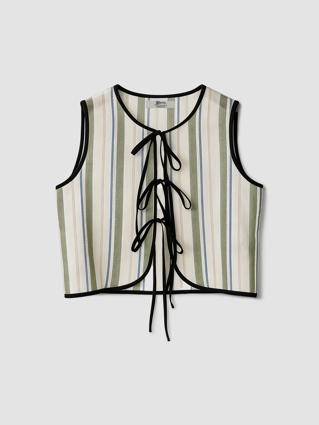 Жилетка бело-зеленая полоска для женщин 49209-52 68