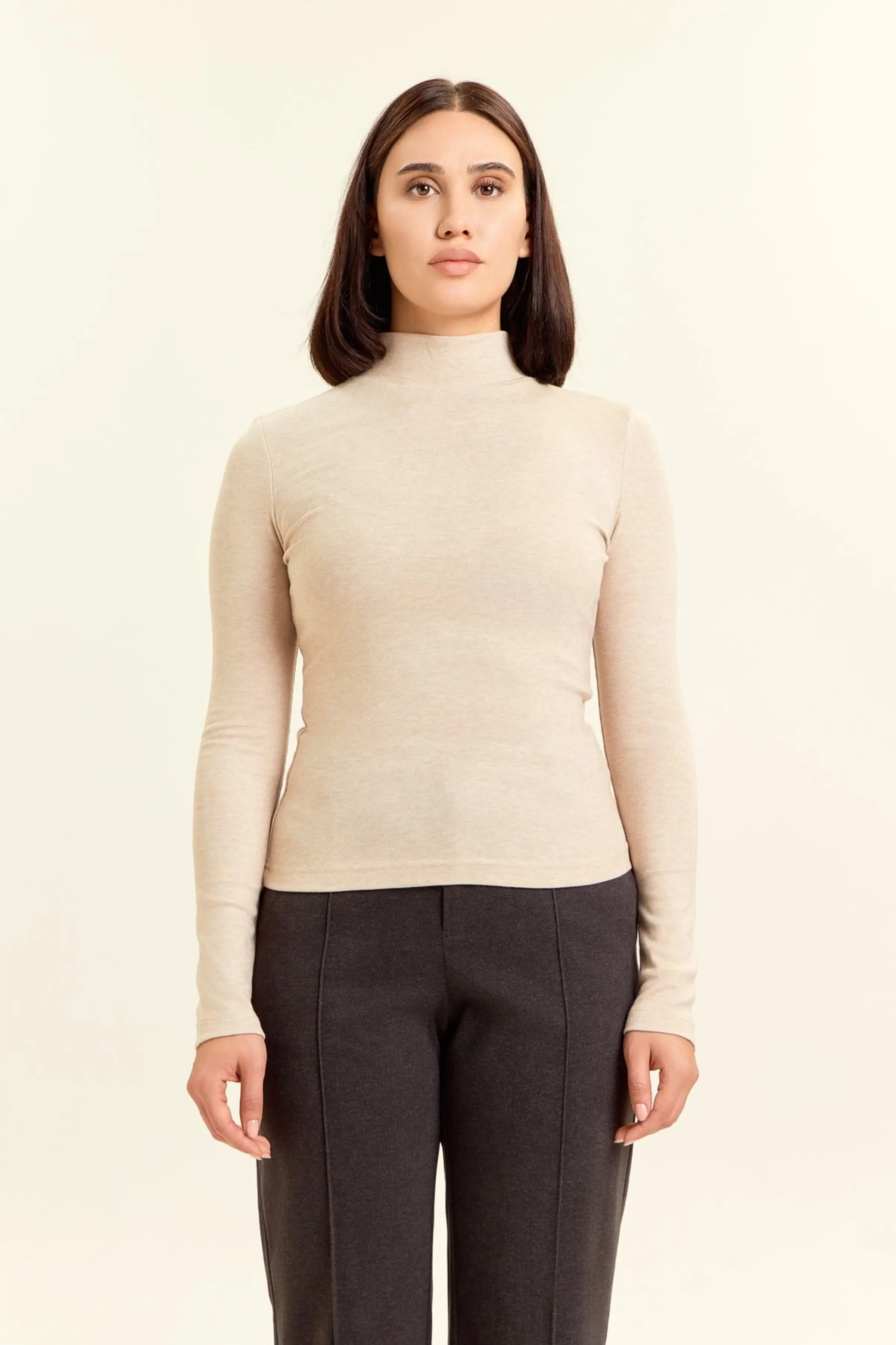 Лонгслив коричневый для женщин 47224-13 59