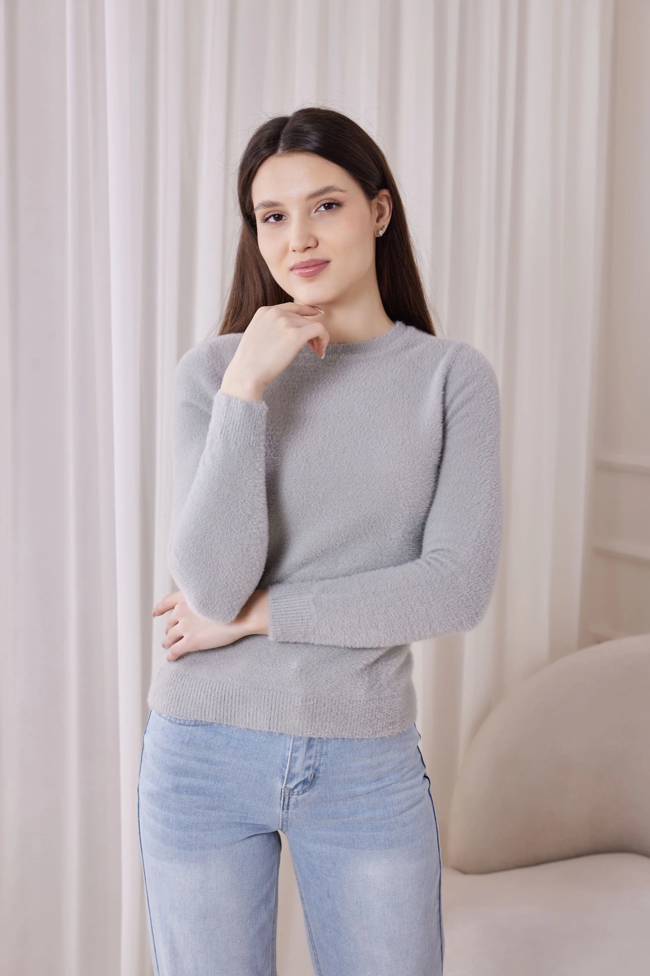 Джемпер серый для женщин 40345-61 60