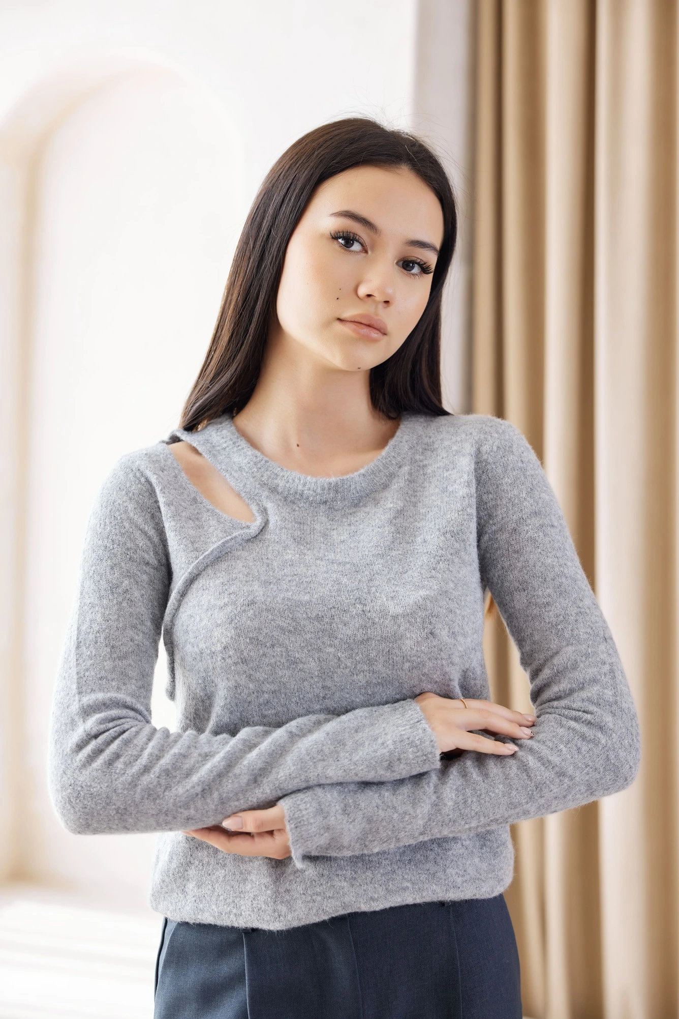 Джемпер серый для женщин 42217-61 60