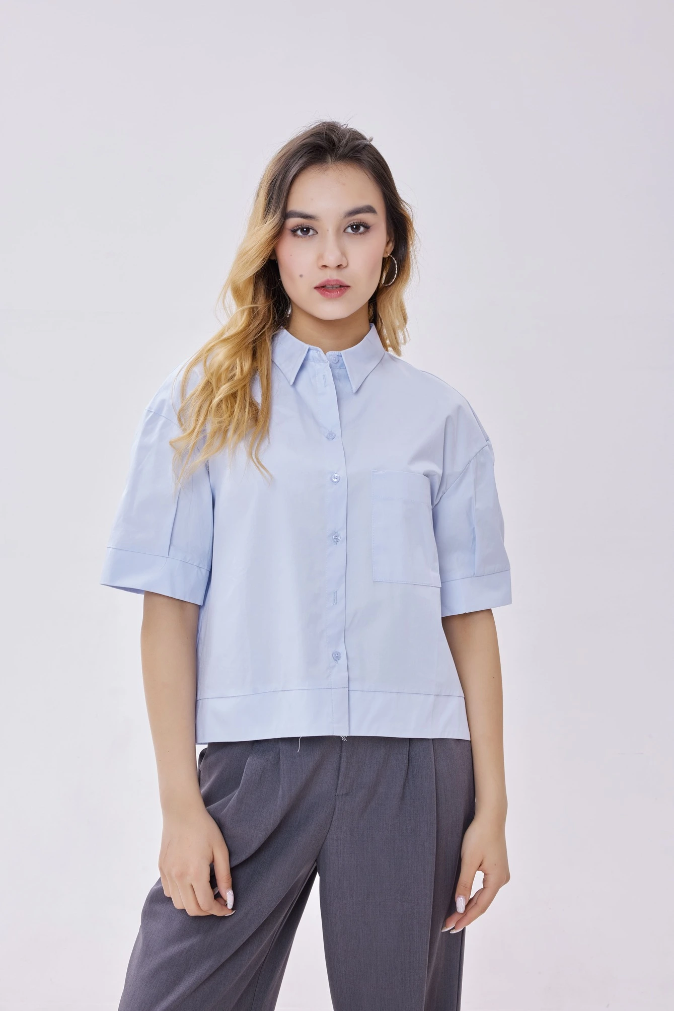 Рубашка голубой для женщин 40260-10 66