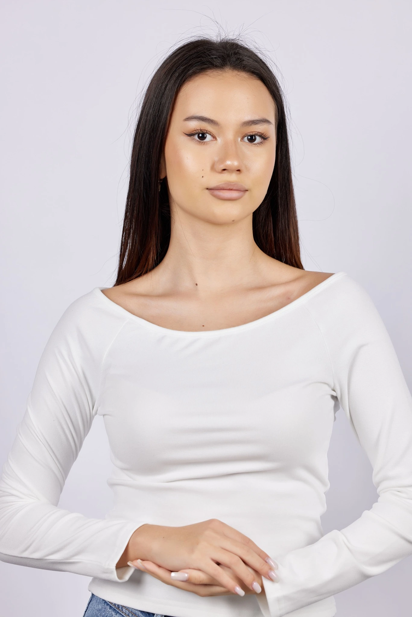 Лонгслив белый для женщин 43231-4 59